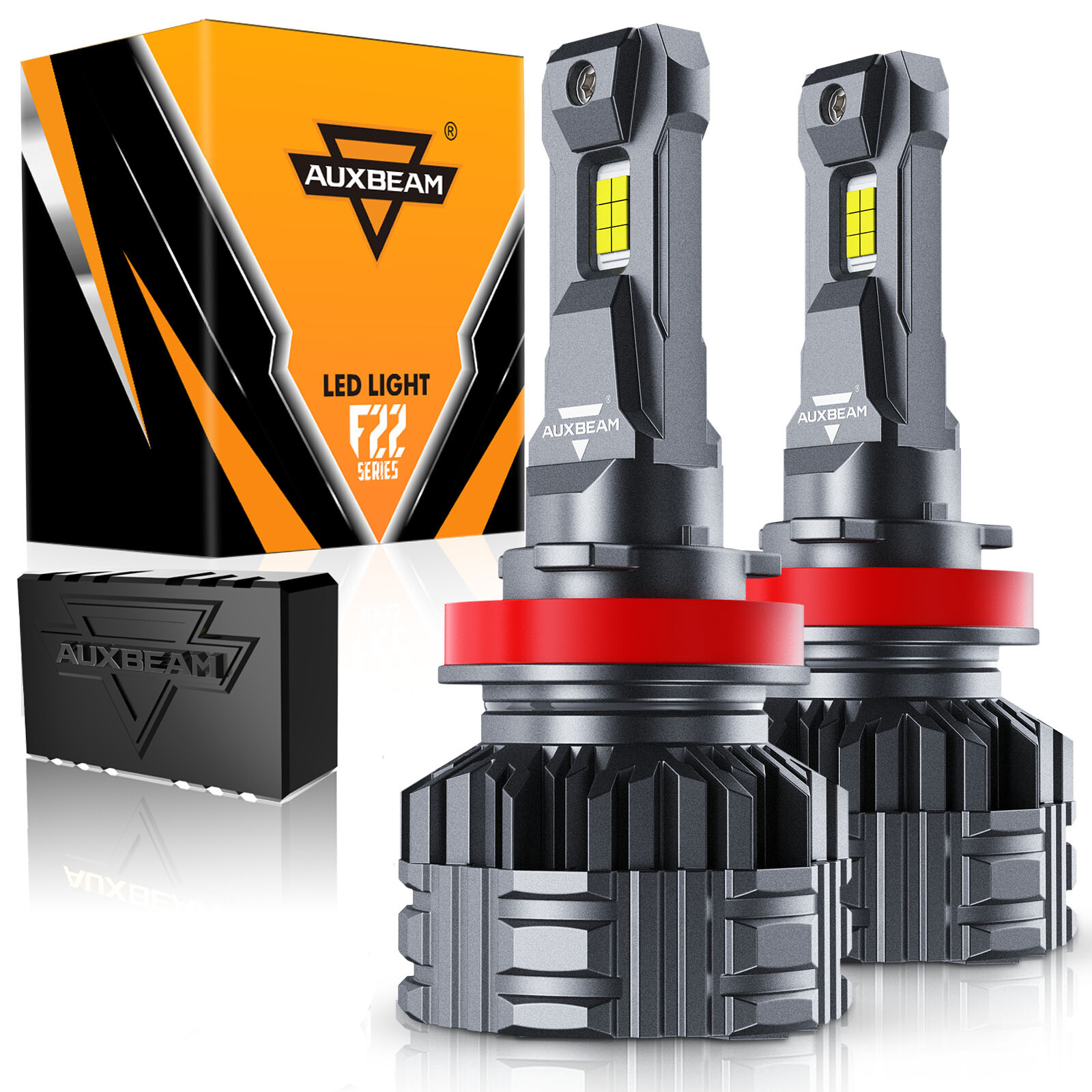 AUXBEAM F22 Canbus H11 LED Headlight 6500K Low Beam Bulbs Conversion Kit White