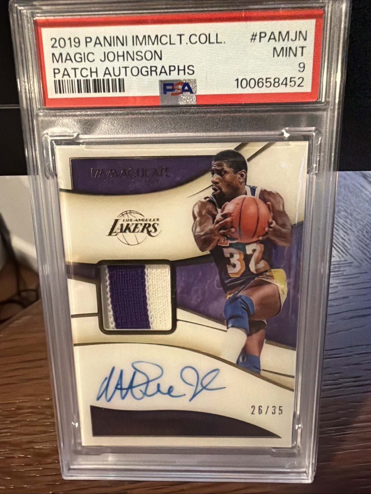Magic Johnson Panini Immaculate 2019/20 Patch Auto /35 PSA 9 Pop 4 None Higher Magic Johnson Panini Immaculate 2019/20 Patch Auto /35 PSA 9 Pop 4 None Higher