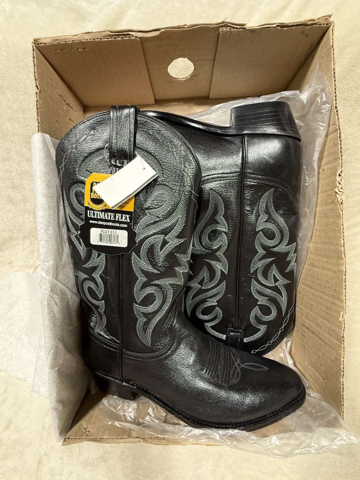 Dan Post Men\'s Black Milwaukee Men’s Western Cowboy Boots Style DP2110R (S 10.5) Dan Post Men\'s Black Milwaukee Men’s Western Cowboy Boots Style DP2110R (S 10.5)