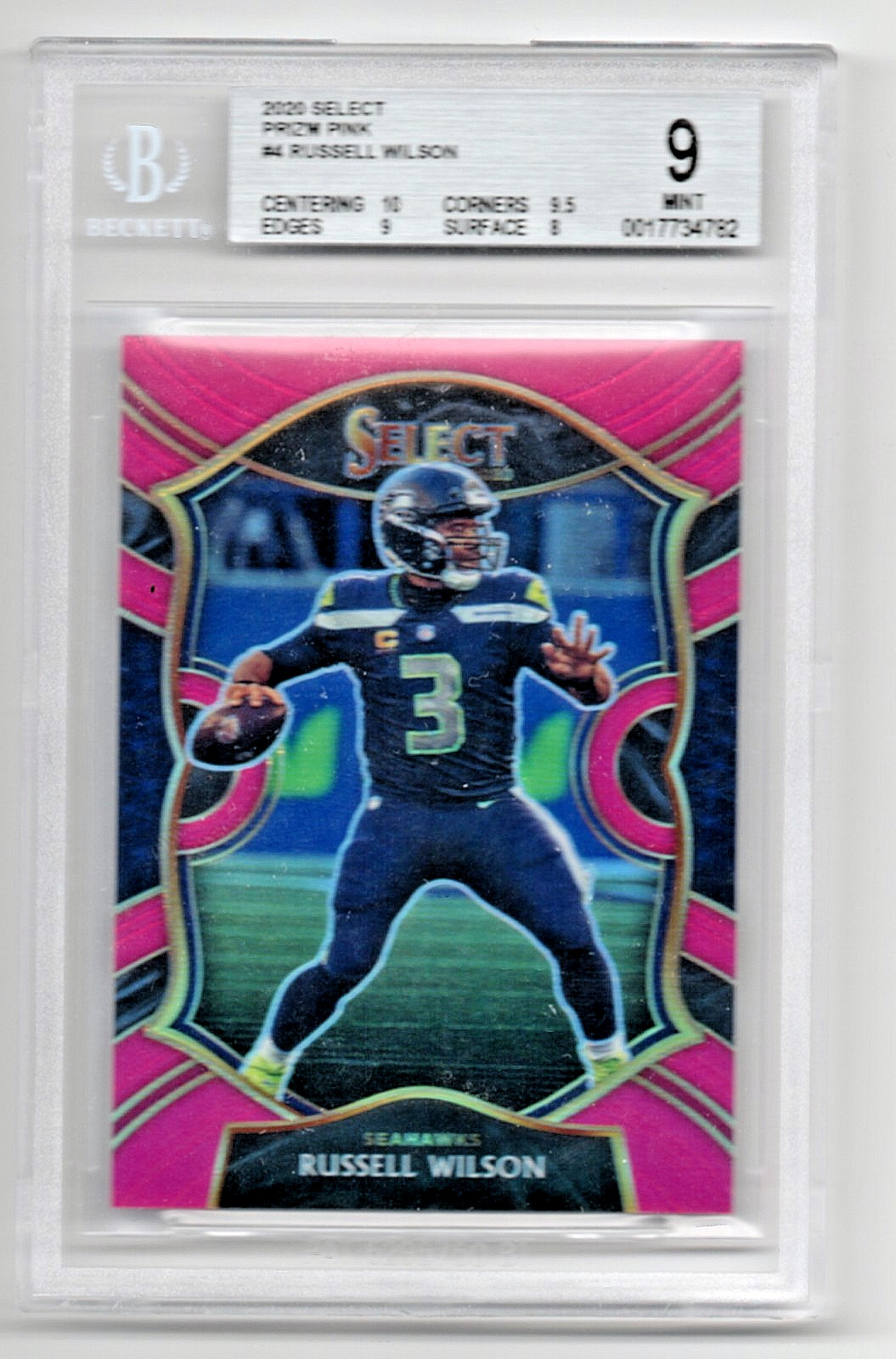 2020 Panini Select #4 Russell Wilson Pink Prizm 6/10 BGS 9 2020 Panini Select #4 Russell Wilson Pink Prizm 6/10 BGS 9