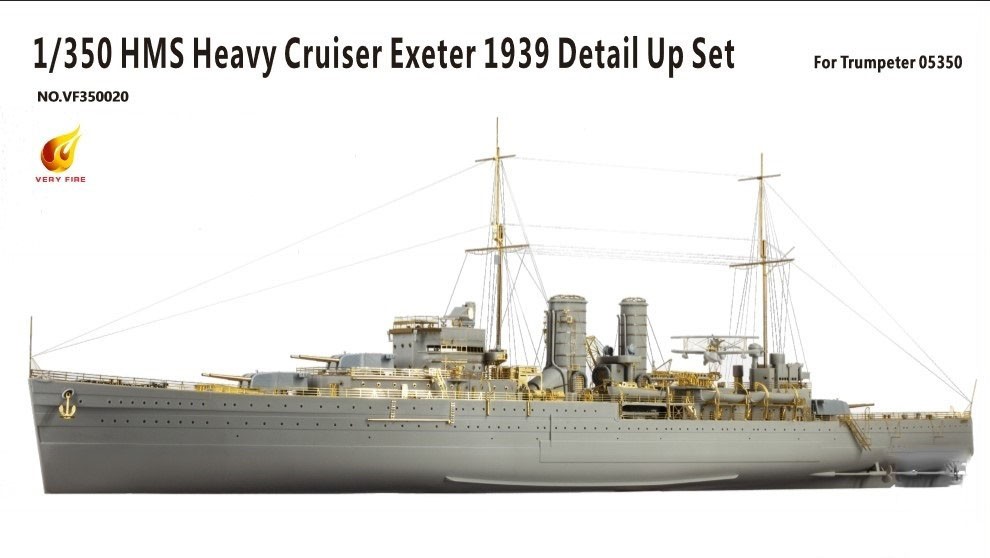 1/350 HMS Heavy Cruiser Exeter 1939 Detail Up Set (For Trumpeter 05350) 1/350 HMS Heavy Cruiser Exeter 1939 Detail Up Set (For Trumpeter 05350)