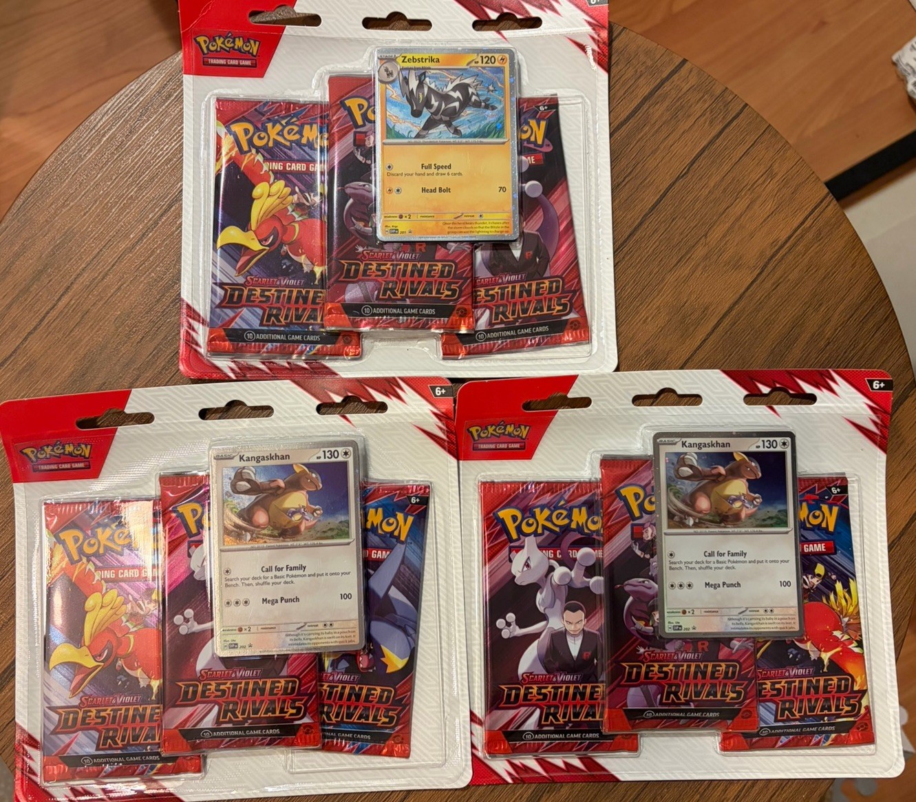 Pokémon TCG: Set of 3 Destined Rivals 3 Pack Blisters - New and Factory Sealed