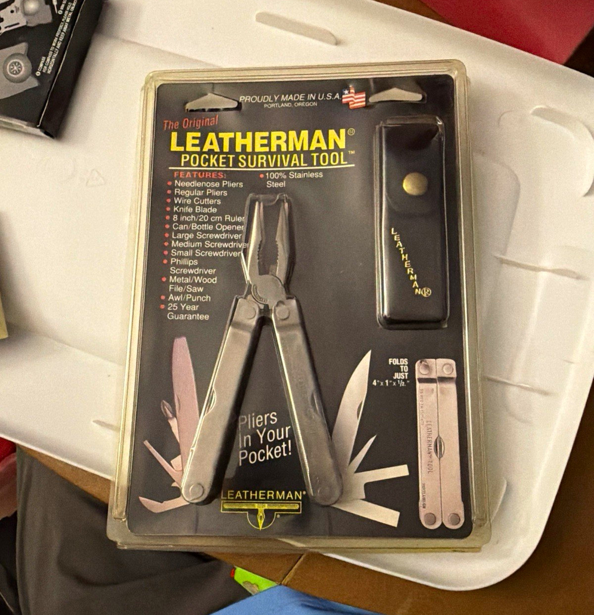 Leatherman Pocket Survival Tool PST 8-Tool Multi-Tool w/ Sheath, SS 4 Leatherman Pocket Survival Tool PST 8-Tool Multi-Tool w/ Sheath, SS 4