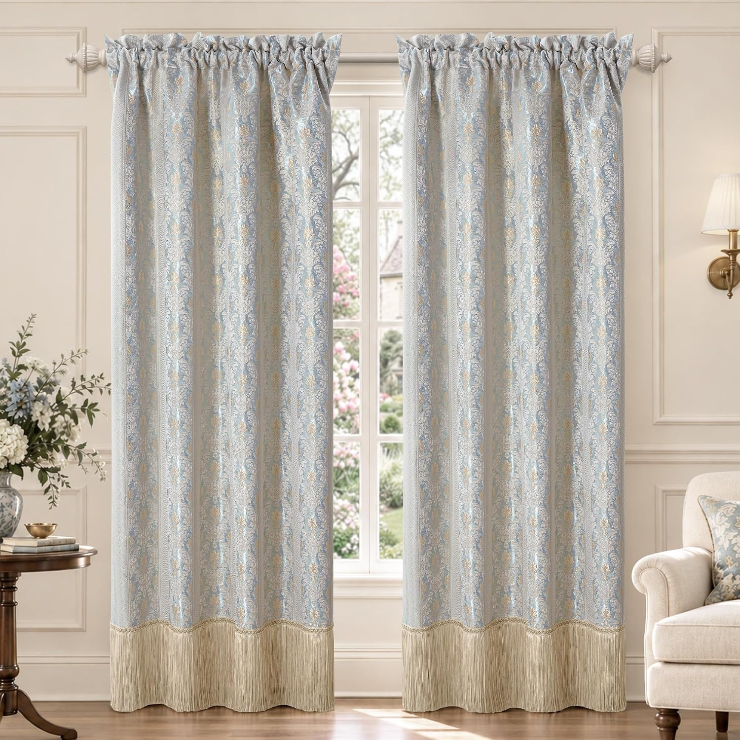 Elegant European Jacquard Curtains for Bedroom, 52\