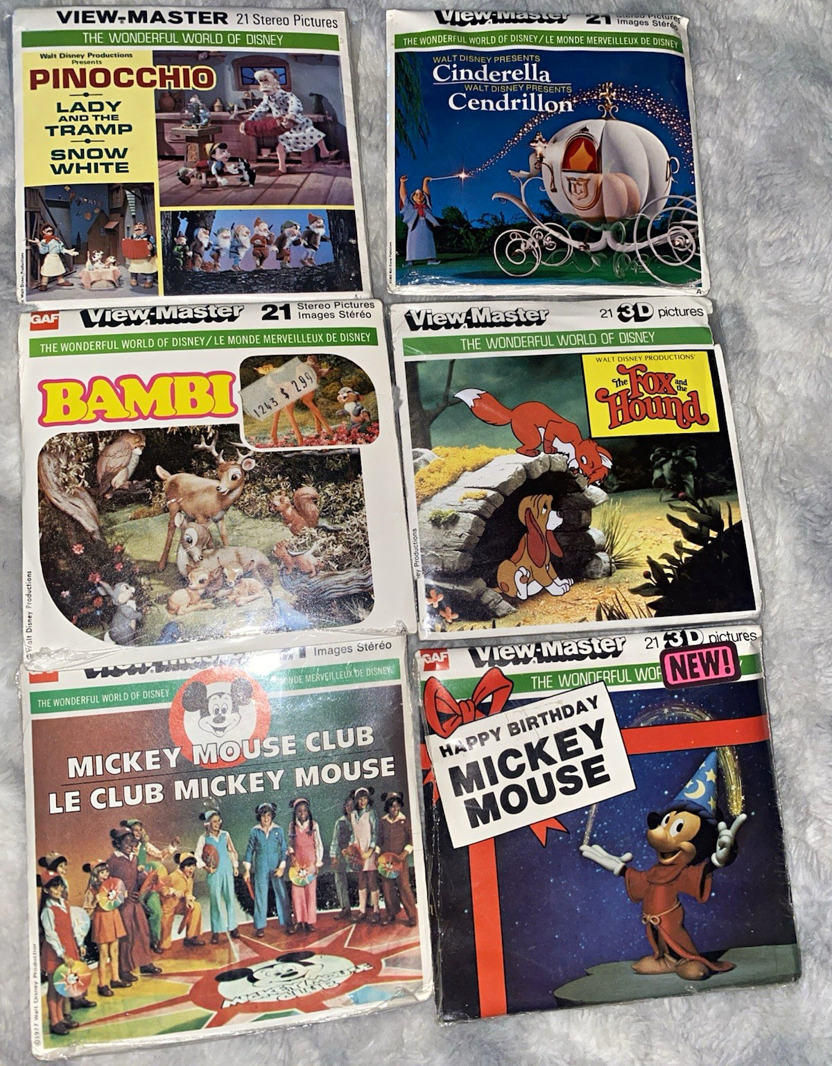 View-Master Disney Reel Packs lot of 6 GAF Reels Vintage View-Master Disney Reel Packs lot of 6 GAF Reels Vintage