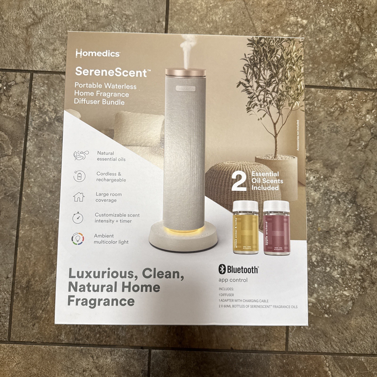 🔥NEW🔥 Homedics SereneScent Portable Waterless Home Fragrance Diffuser Bundle