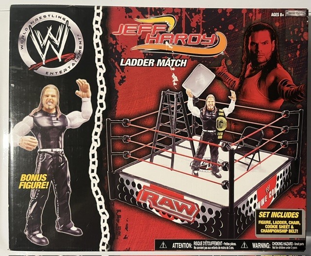 2008 JAKKS PACIFIC JEFF HARDY Ladder Match,CHRIS MASTERS,JOHNNY NITRO SETS NIB