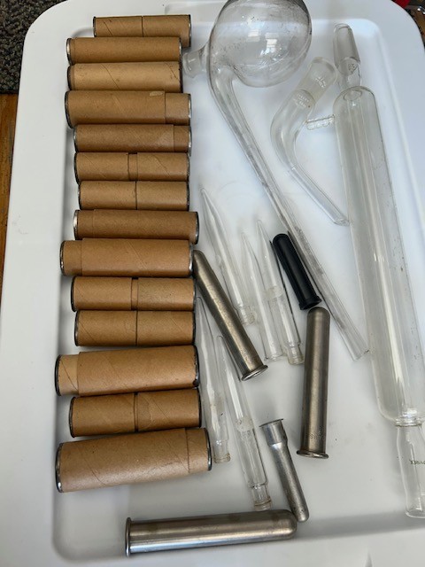 Glass Distillation Condenser Jacket Lab parts Lot test tubes Pyrex See Pictures Glass Distillation Condenser Jacket Lab parts Lot test tubes Pyrex See Pictures