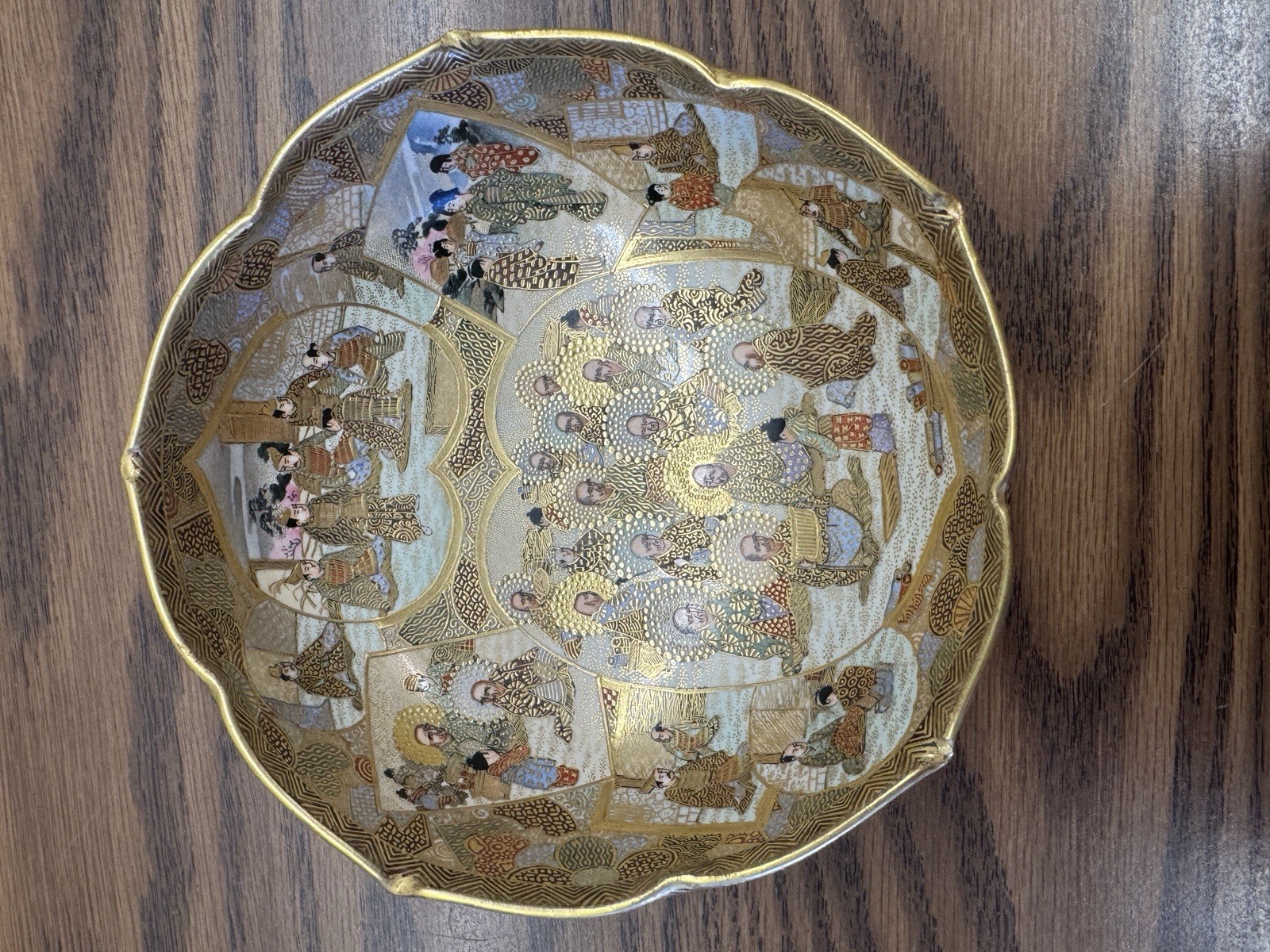 Authentic Antique 5 Immortals Japanese Satsuma Painted ART Bowl Meji Choshuzan Authentic Antique 5 Immortals Japanese Satsuma Painted ART Bowl Meji Choshuzan