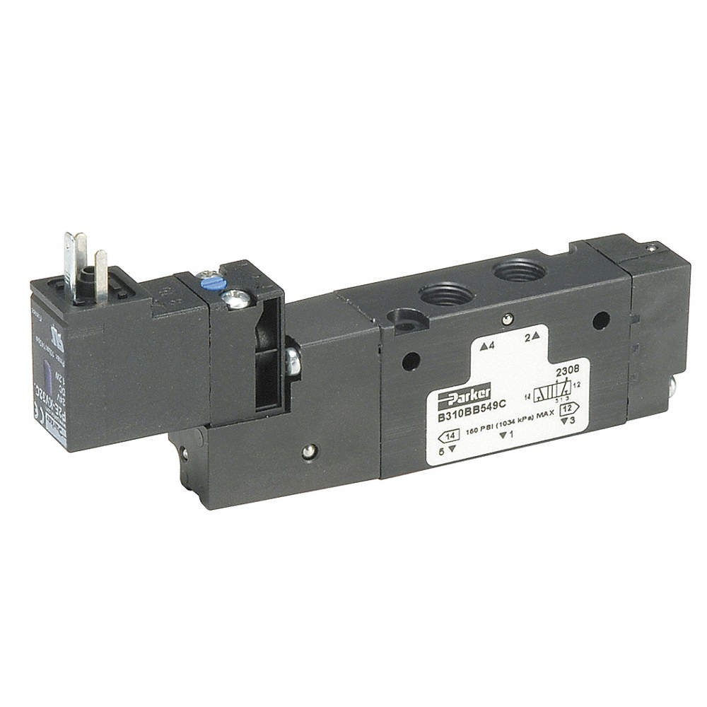 PARKER B511BB553C Solenoid Air Con Valve,Four-Way,145 psi 3FDT6