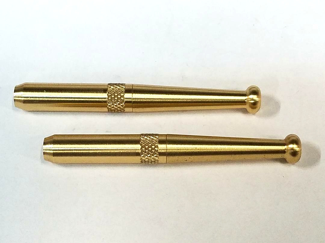 TWO REAL BRASS METAL ONE HITTER PIPE DUGOUT BAT 3\ TWO REAL BRASS METAL ONE HITTER PIPE DUGOUT BAT 3\