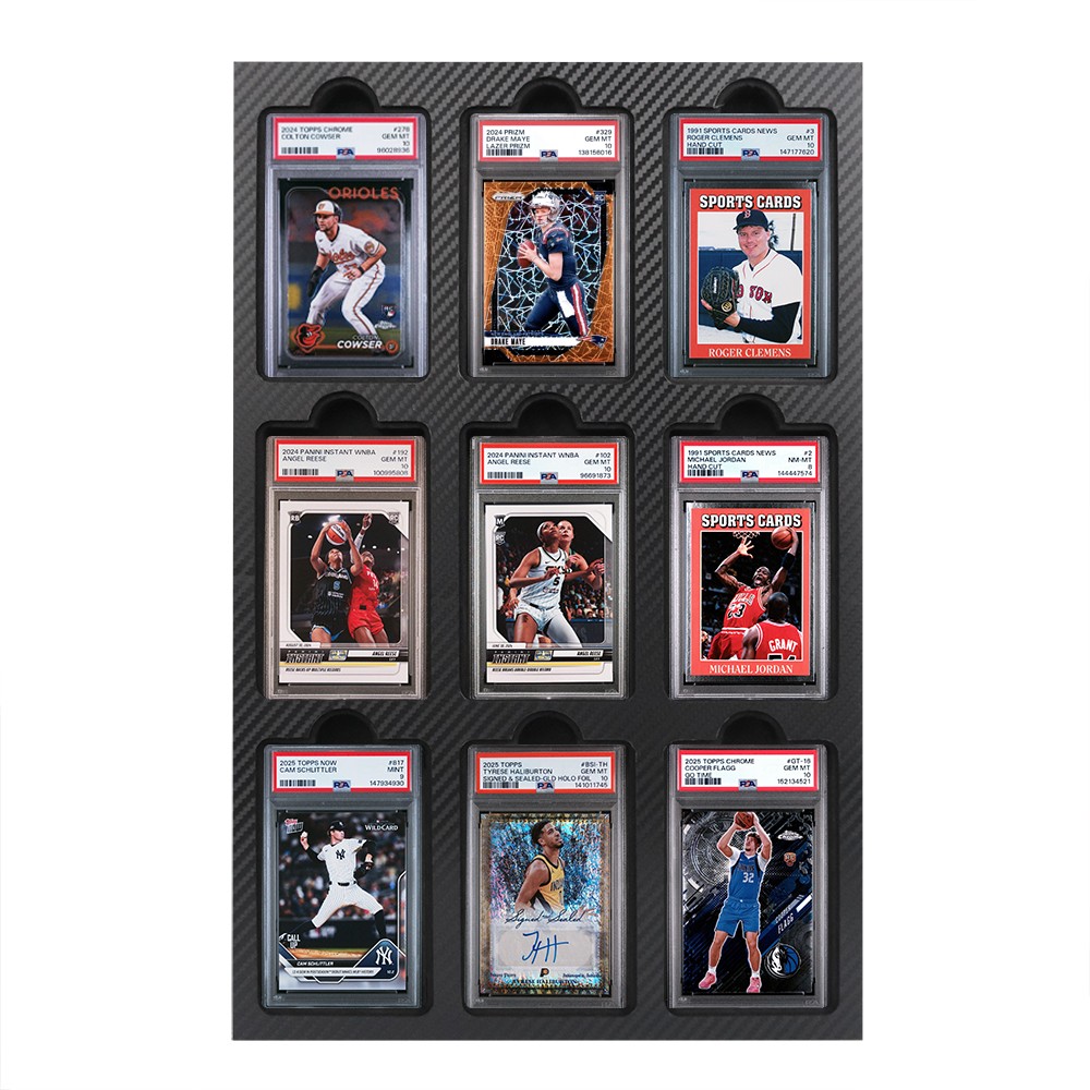 Graded Cards Wall Mount display Premium– Custom 9-Slab Frame | PSA / CGC /TAG Graded Cards Wall Mount display Premium– Custom 9-Slab Frame | PSA / CGC /TAG