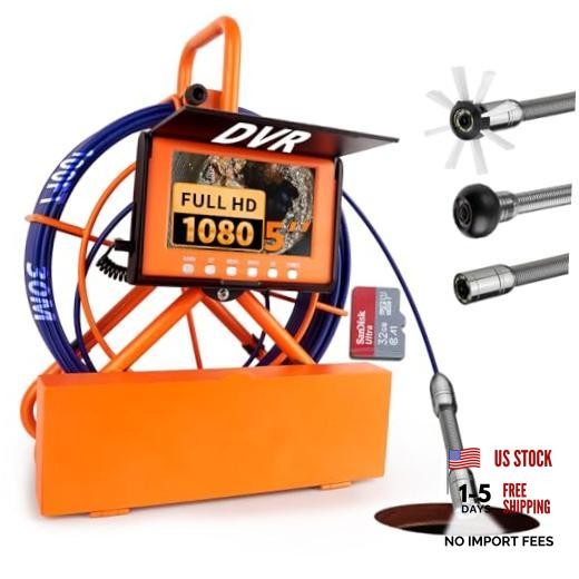 Sewer Camera 100FT/30M Pipe Inspection Borescope Endoscope Camera 100FT/30m/5\