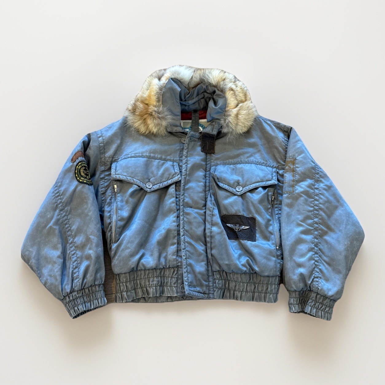 Vintage M Julian Bomber Jacket Men\'s 38 Fur Hood Aviator Military 90s Satin Vintage M Julian Bomber Jacket Men\'s 38 Fur Hood Aviator Military 90s Satin