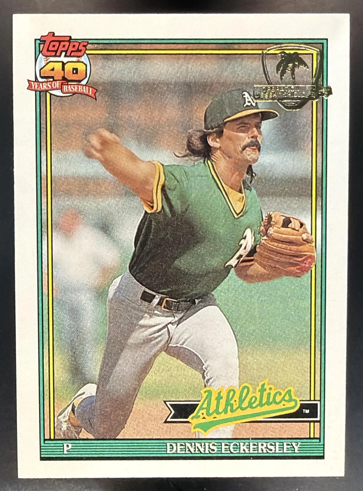 1991 Topps Dennis Eckersley #250 Desert Shield Athletics 1991 Topps Dennis Eckersley #250 Desert Shield Athletics