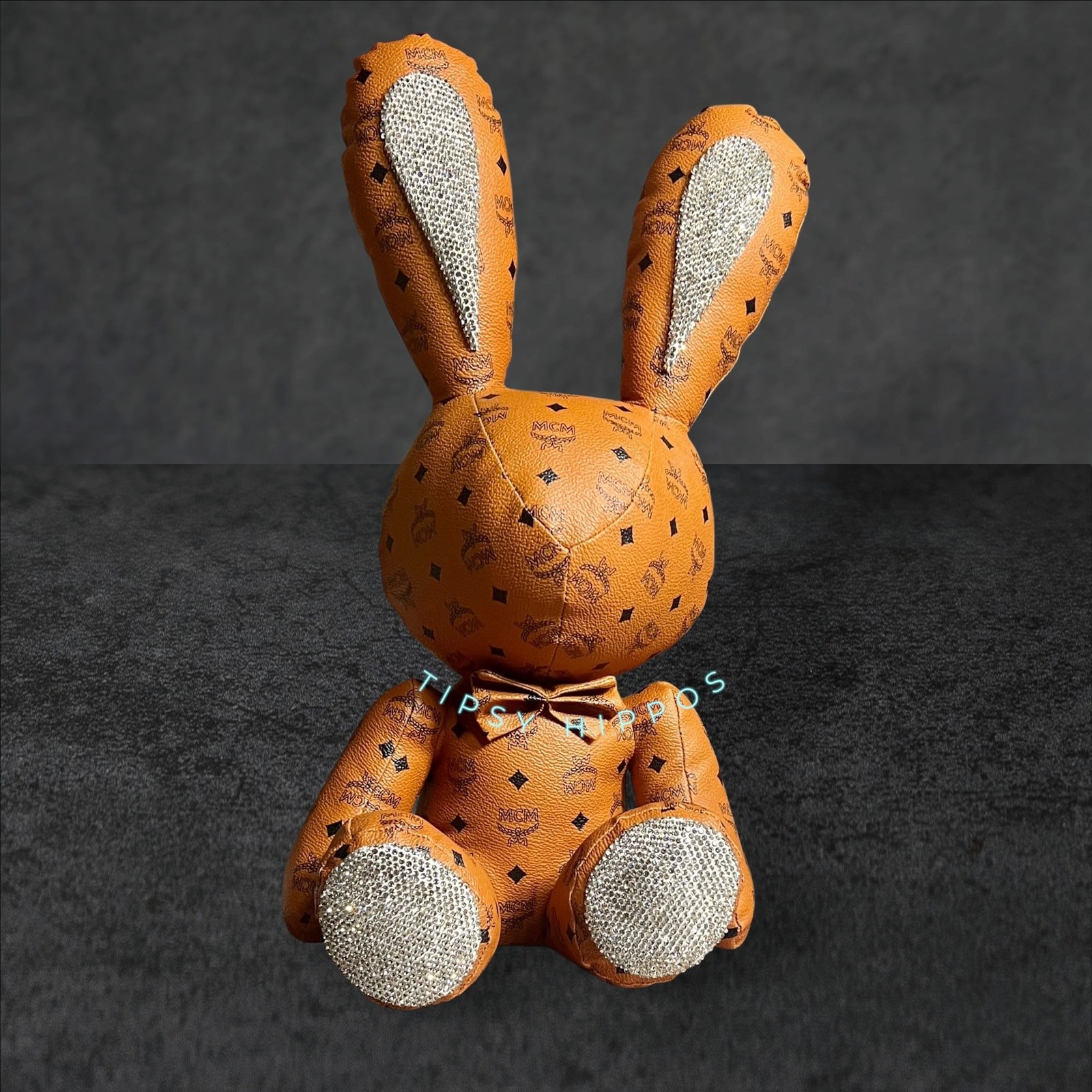 MCM Cognac Visetos Bunny With Rhinestone Accents MCM Cognac Visetos Bunny With Rhinestone Accents