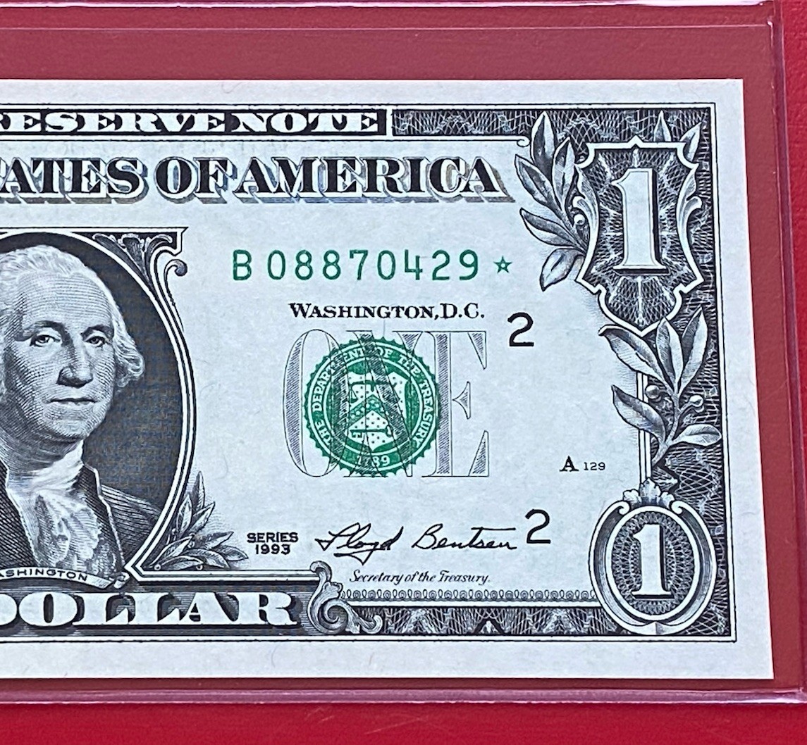 1993 Star note $1 DOLLAR BILL ( New York ) RUN PRINT 3 -UNCIRCULATED 1993 Star note $1 DOLLAR BILL ( New York ) RUN PRINT 3 -UNCIRCULATED