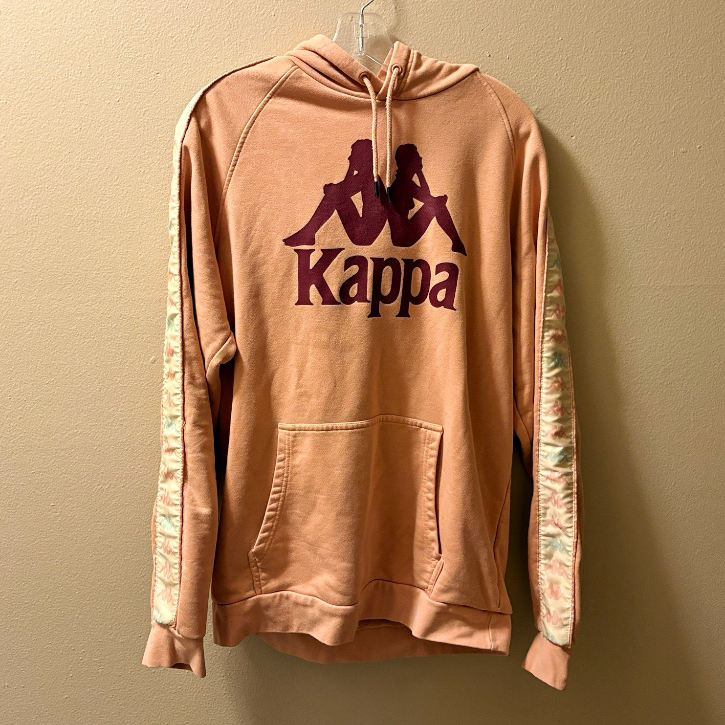 Kappa Men’s Pink Pullover Hoodie XL Graphic Logo Print Pockets Drawstring Kappa Men’s Pink Pullover Hoodie XL Graphic Logo Print Pockets Drawstring