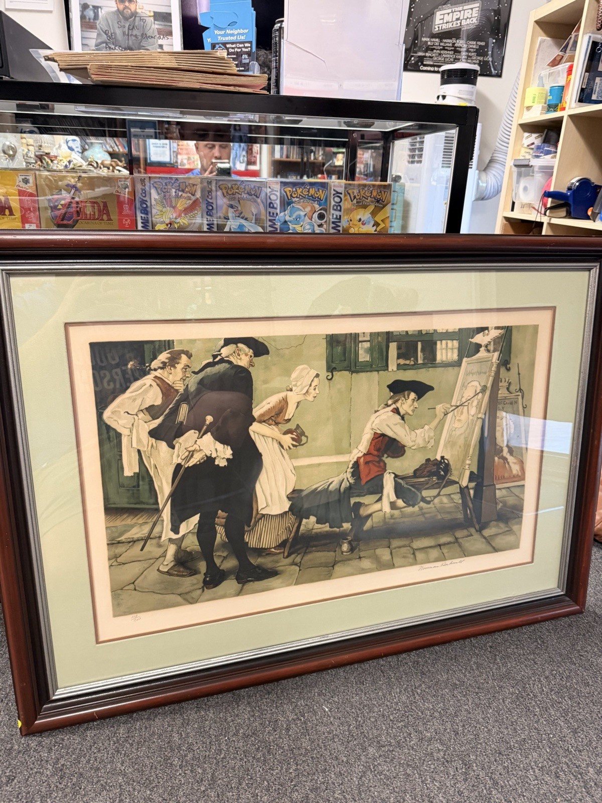 Norman Rockwell “New Tavern Sign” Pencil Signed Lithograph 112/200 Framed Norman Rockwell “New Tavern Sign” Pencil Signed Lithograph 112/200 Framed