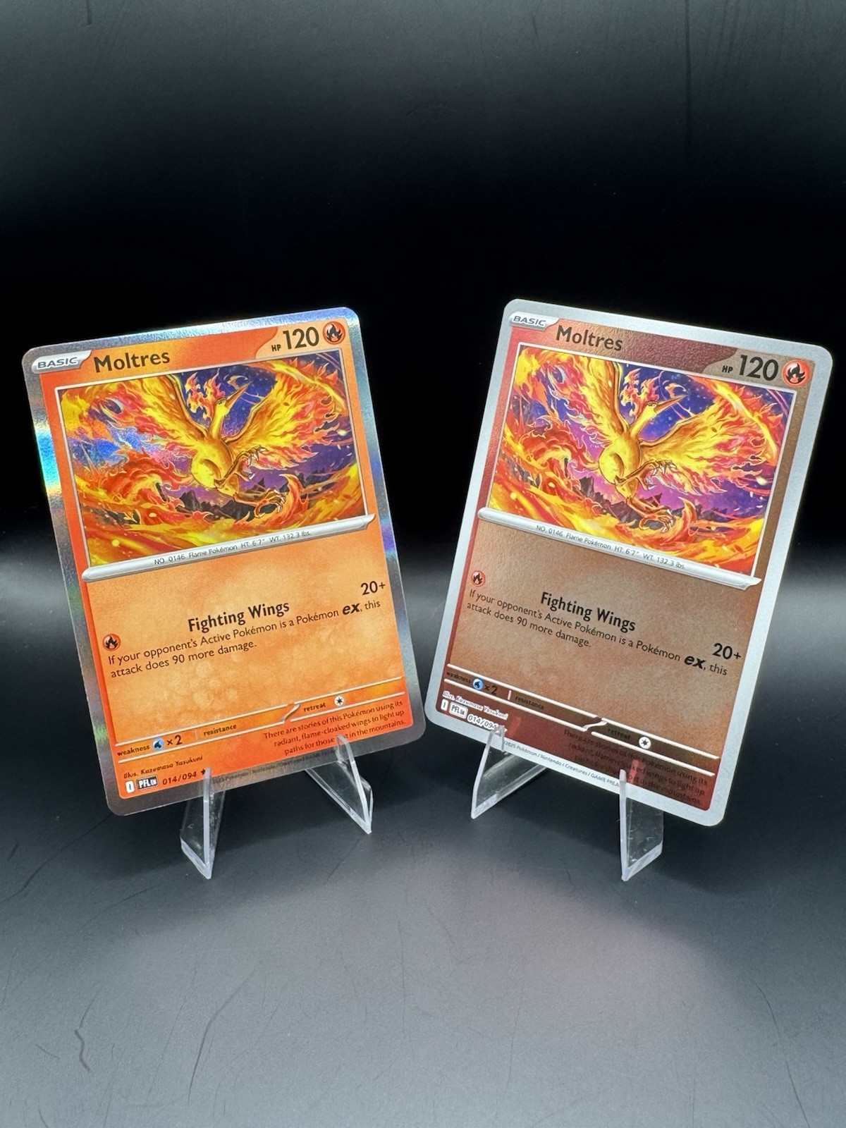 Moltres 014/094 Holo + Reverse Holo 2 Card Set Pokémon TCG Phantasmal Flames