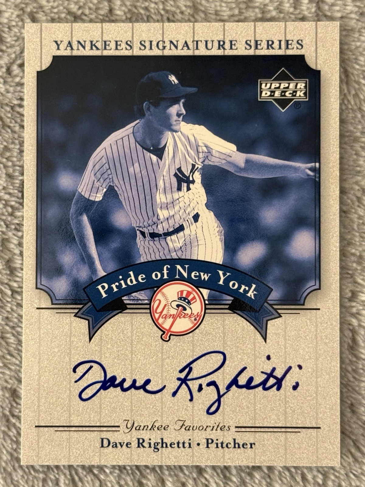 Dave Righetti - Yankees Signature Series - Pride of NY Autographs (AU) #PN-DR Dave Righetti - Yankees Signature Series - Pride of NY Autographs (AU) #PN-DR