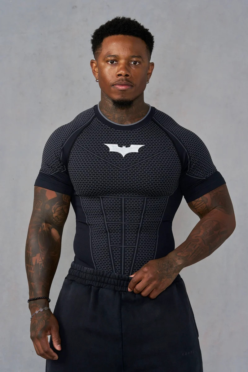 YoungLA Batman Compression Shirt Black Athletic Mens YoungLA Batman Compression Shirt Black Athletic Mens