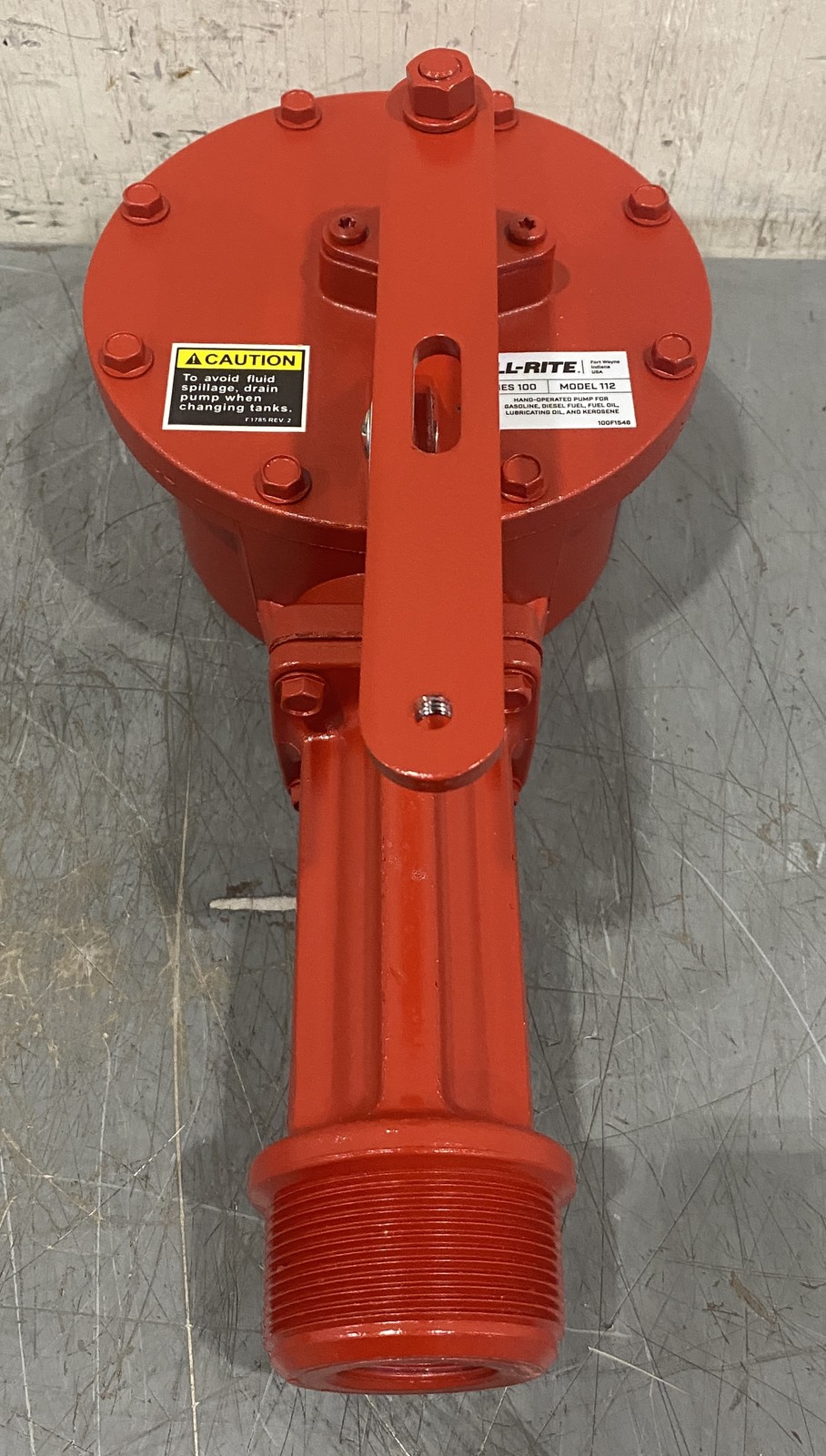 Fill-Rite FR112 Rotary Hand Operated Fuel Transfer Pump W Nozzle Spout 10 GPM