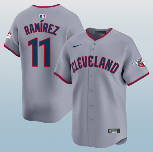 Men\'s Cleveland Guardians #11 Jose Ramirez Gray Cool Base Stitched Men\'s Cleveland Guardians #11 Jose Ramirez Gray Cool Base Stitched