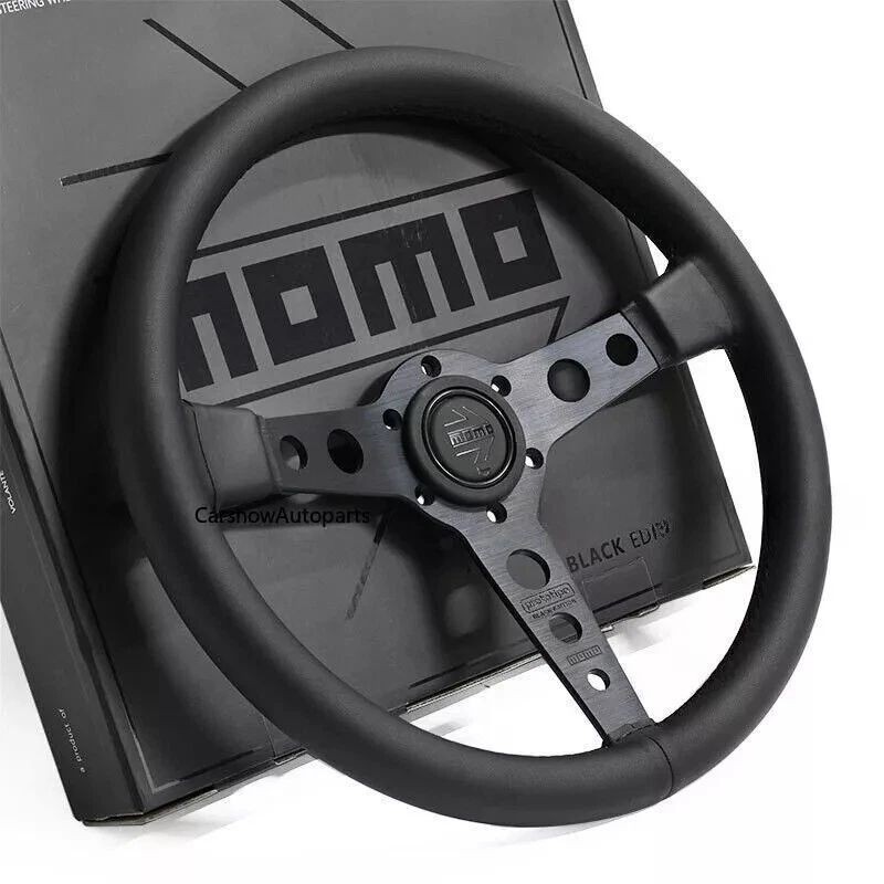 MOMO Prototipo P5 Black Edition 350mm/14inch Steering Wheel Genuine PU Leather * MOMO Prototipo P5 Black Edition 350mm/14inch Steering Wheel Genuine PU Leather *