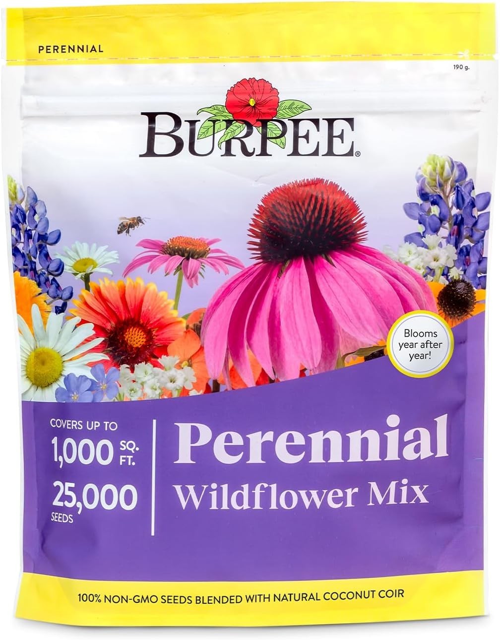 Burpee Wildflower 25,000 Bulk, 1 Bag, 18 Varieties of Non-Gmo Flower Seeds Polli Burpee Wildflower 25,000 Bulk, 1 Bag, 18 Varieties of Non-Gmo Flower Seeds Polli