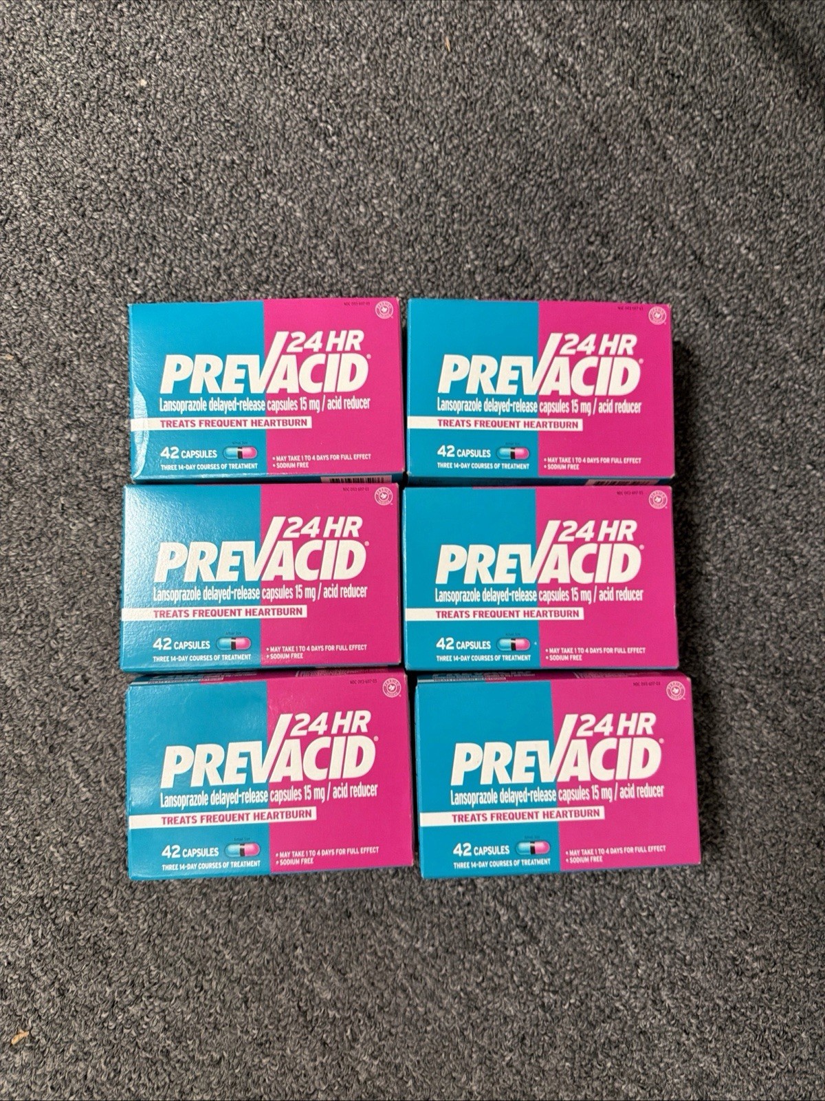 6 Pack Prevacid 24 Hour Acid Reducer 15mg 42×6=253 Capsules Exp 2027 + 6 Pack Prevacid 24 Hour Acid Reducer 15mg 42×6=253 Capsules Exp 2027 +
