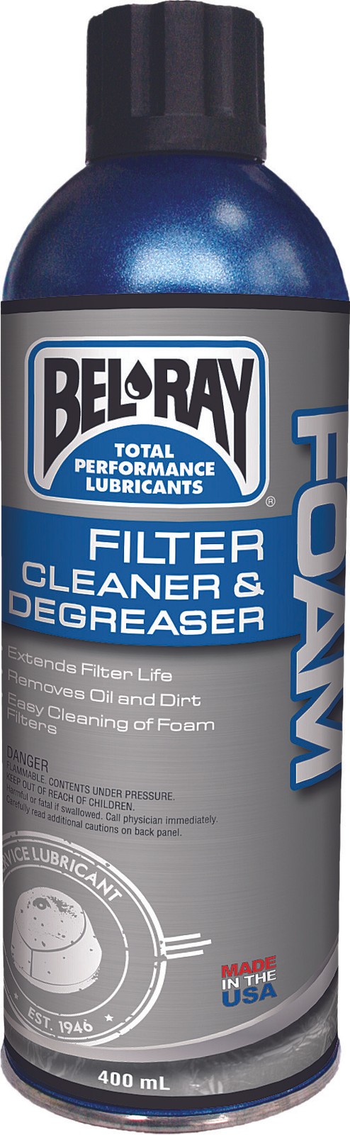 Bel Ray Foam Filter Cleaner and Degreaser 400ml Aerosol 99180-A400W