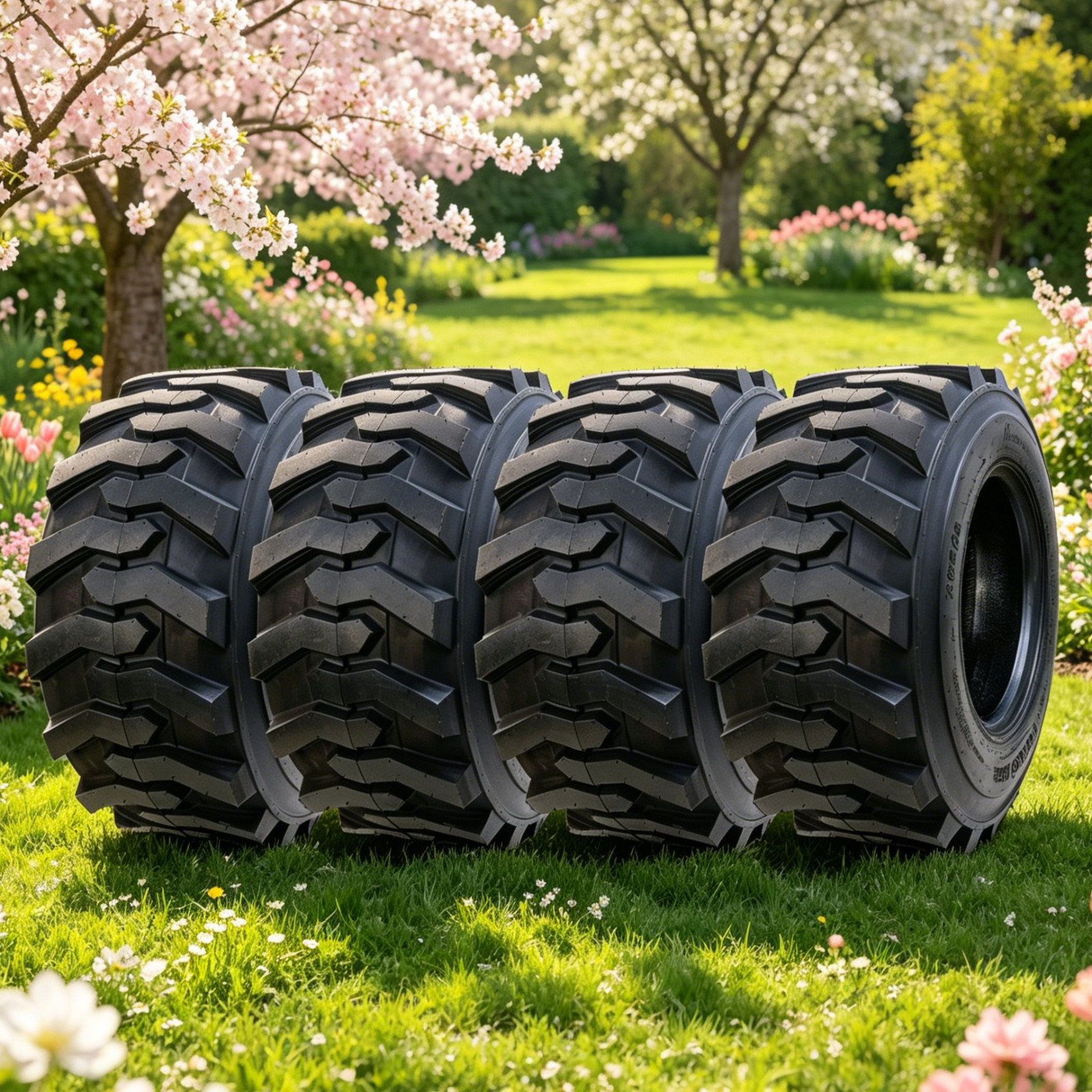 4PCS 12-16.5 SKS Skid Steer Tires 12x16.5 12PR Heavy Duty 12 16.5 For Loader