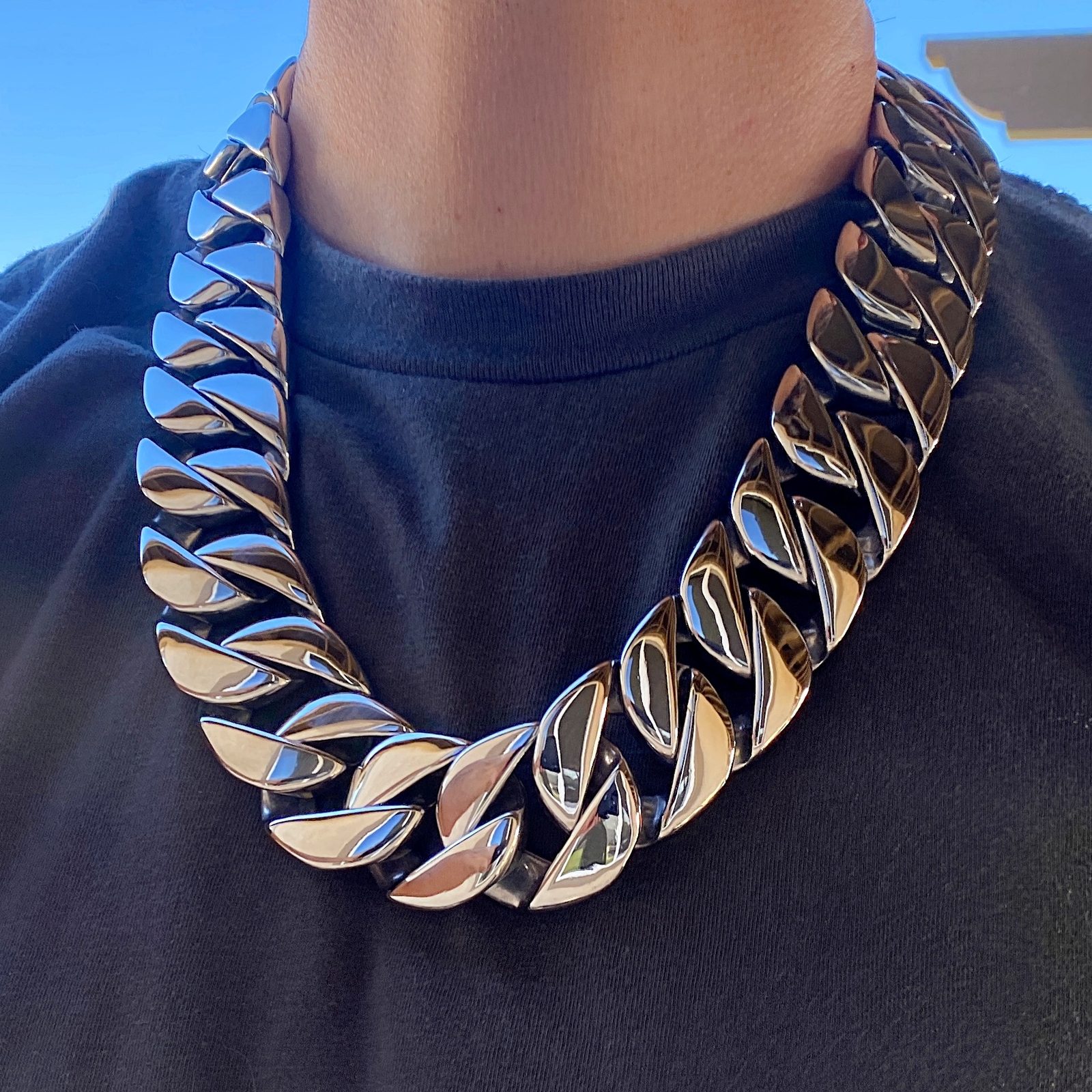 Men's Huge 30MM Thick Chain Silver Cuban Link 316L Stainless Steel  24