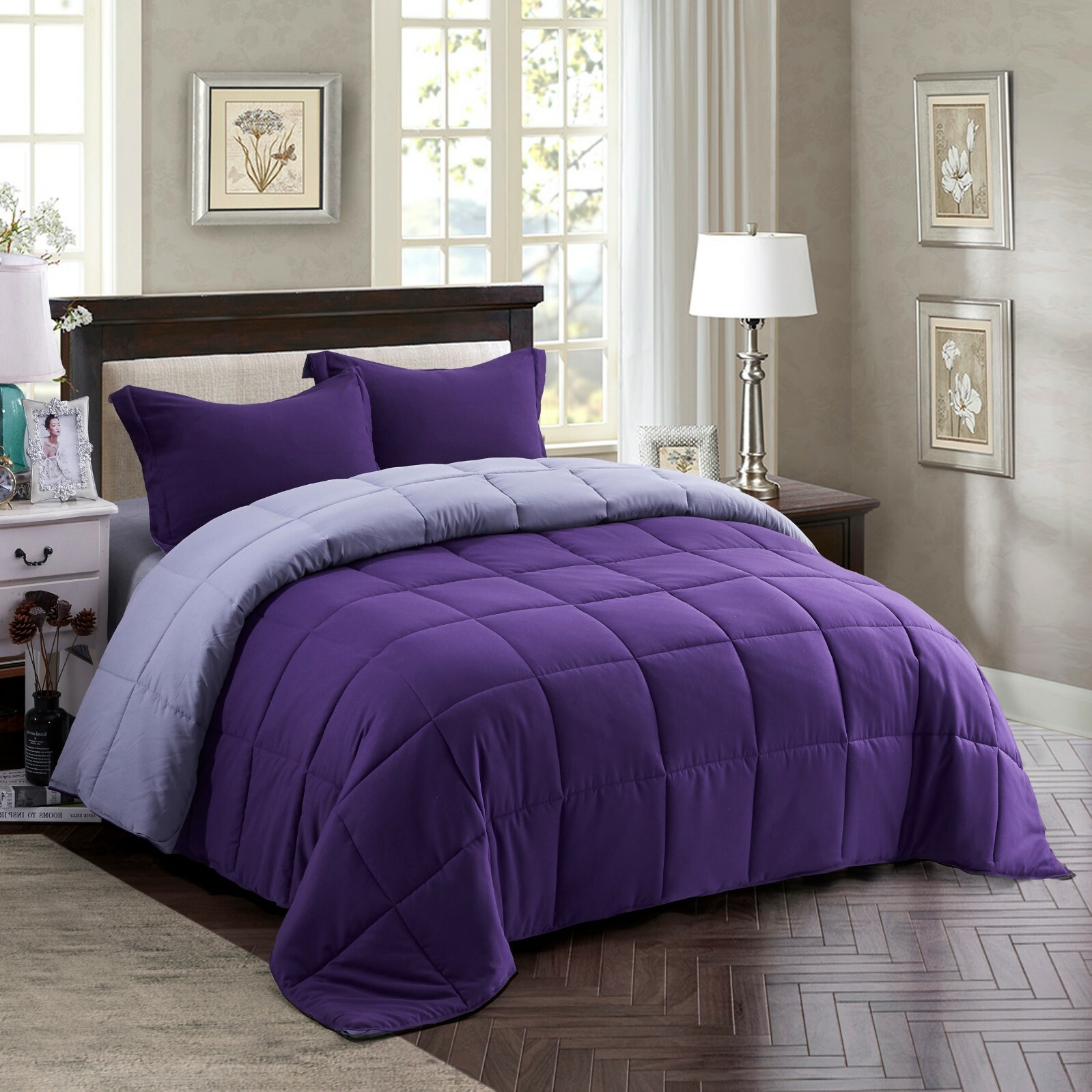 Down Alternative Comforter Set 3 PCS with Shams All Season Reversible Comforter