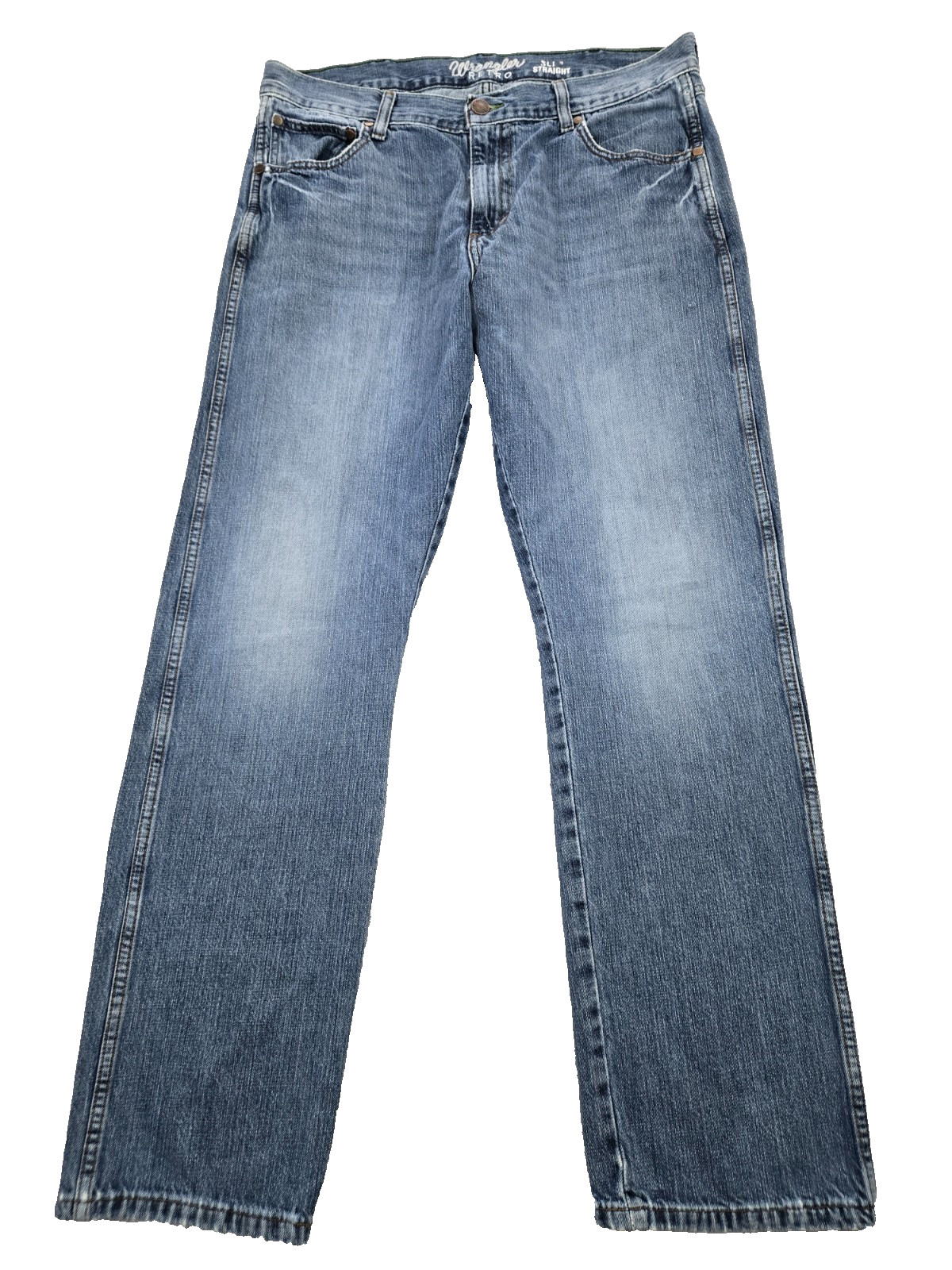 Wrangler Retro Slim Straight Blue Jeans Mens Size 36 x 32 Faded Western Cowboy Wrangler Retro Slim Straight Blue Jeans Mens Size 36 x 32 Faded Western Cowboy