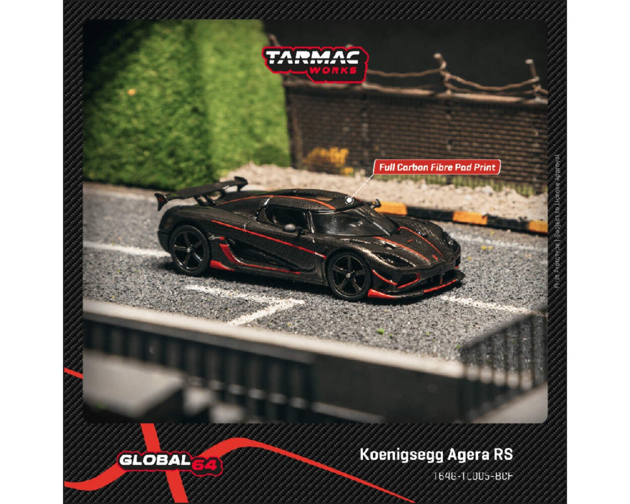 Tarmac Works Global64 Koenigsegg Agera RS Black Carbon Fiber 1:64 Diecast Tarmac Works Global64 Koenigsegg Agera RS Black Carbon Fiber 1:64 Diecast