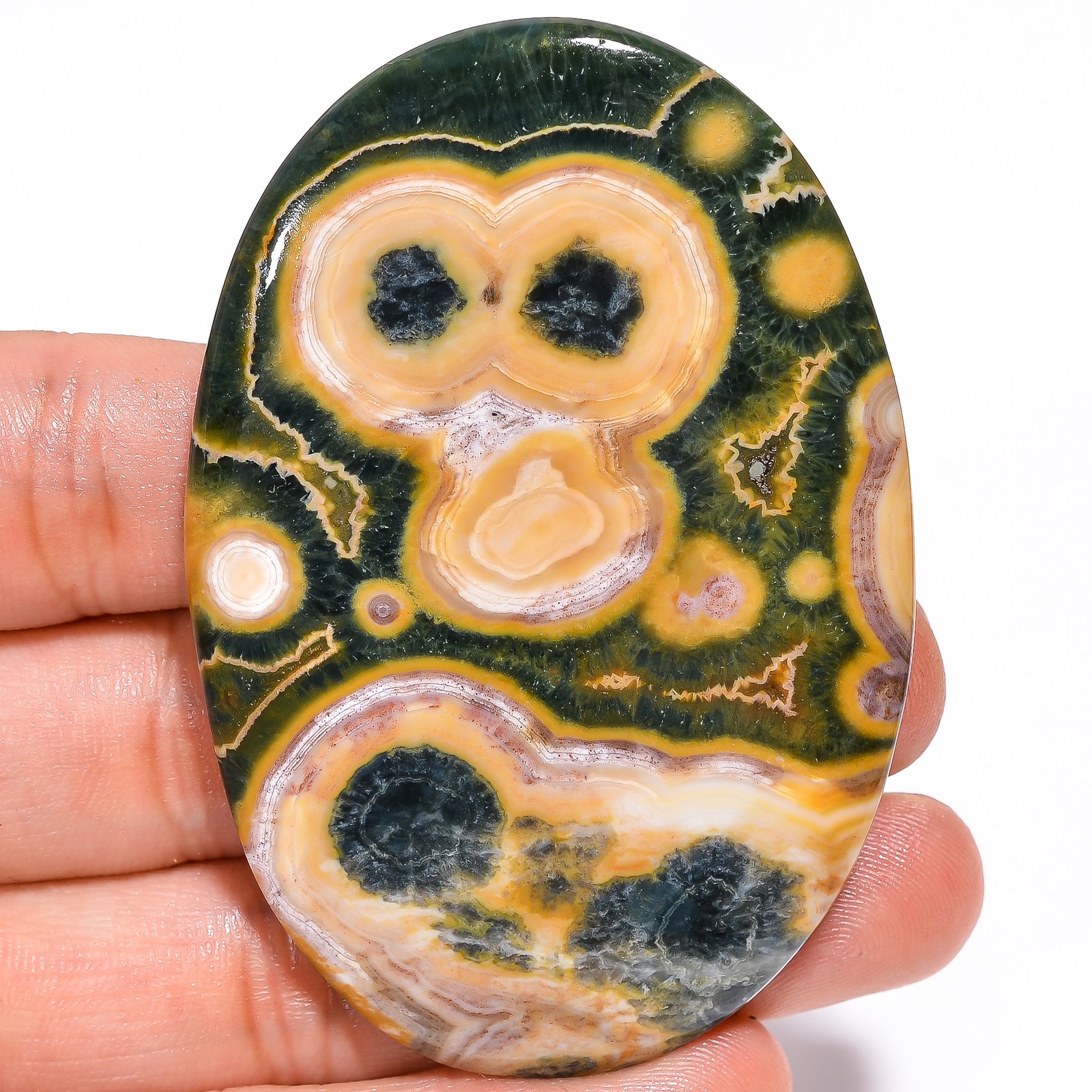157.55 Ct Natural OCEAN JASPER Oval Cabochon AAA Jasper Gemstone 42x67x5 mm HJ16 157.55 Ct Natural OCEAN JASPER Oval Cabochon AAA Jasper Gemstone 42x67x5 mm HJ16