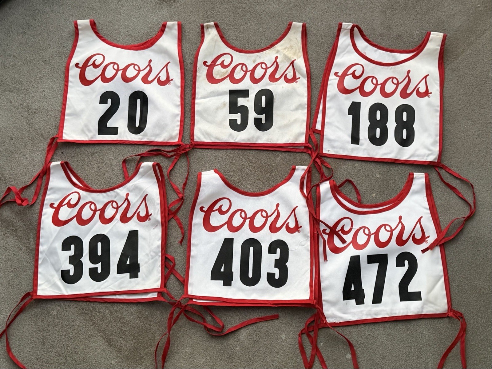 Vintage Coors Banquet Beer Race Bibs Lot Of 6 Racing Cloth Ski 80s 59 Vintage Coors Banquet Beer Race Bibs Lot Of 6 Racing Cloth Ski 80s 59