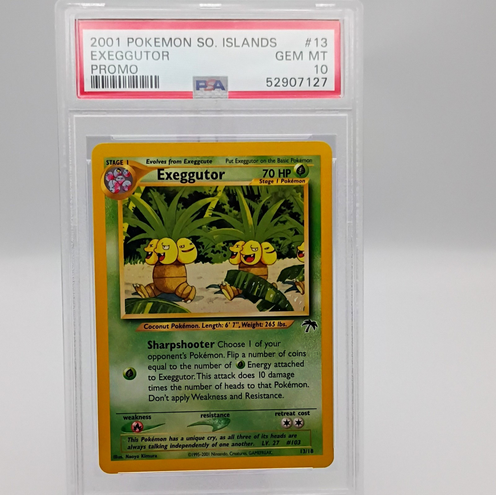 PSA 10 2001 Pokémon Southern Islands Exeggutor 13/18 Promo Regular EN PSA 10 2001 Pokémon Southern Islands Exeggutor 13/18 Promo Regular EN