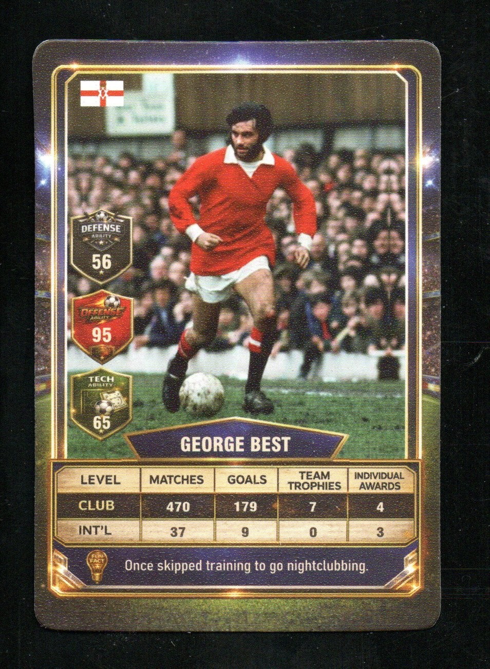 George Best Northern Ireland Soccer Football Game Card George Best Northern Ireland Soccer Football Game Card