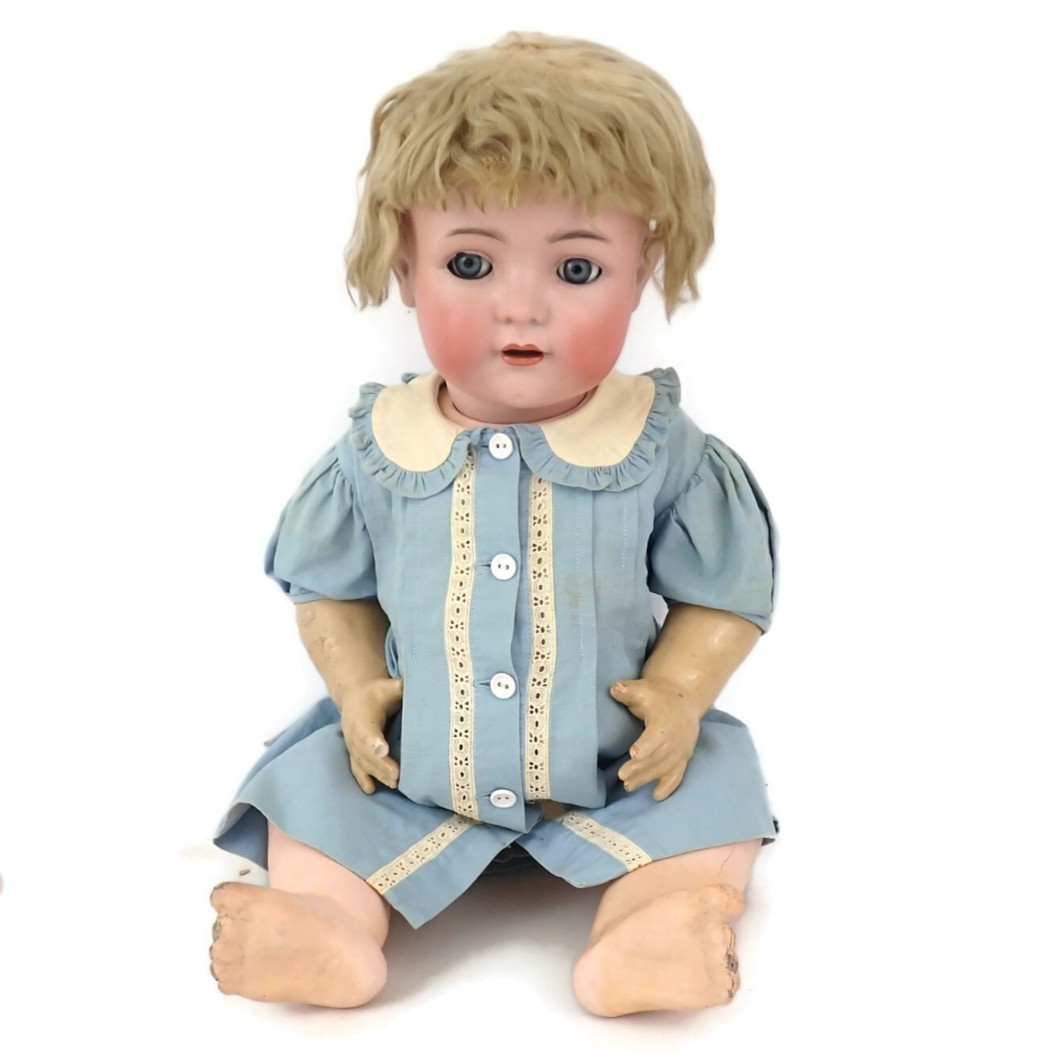 Antique 1915 German Automaton Doll Simon & Halbig 1294 Keywind Clock Flirty Eyes