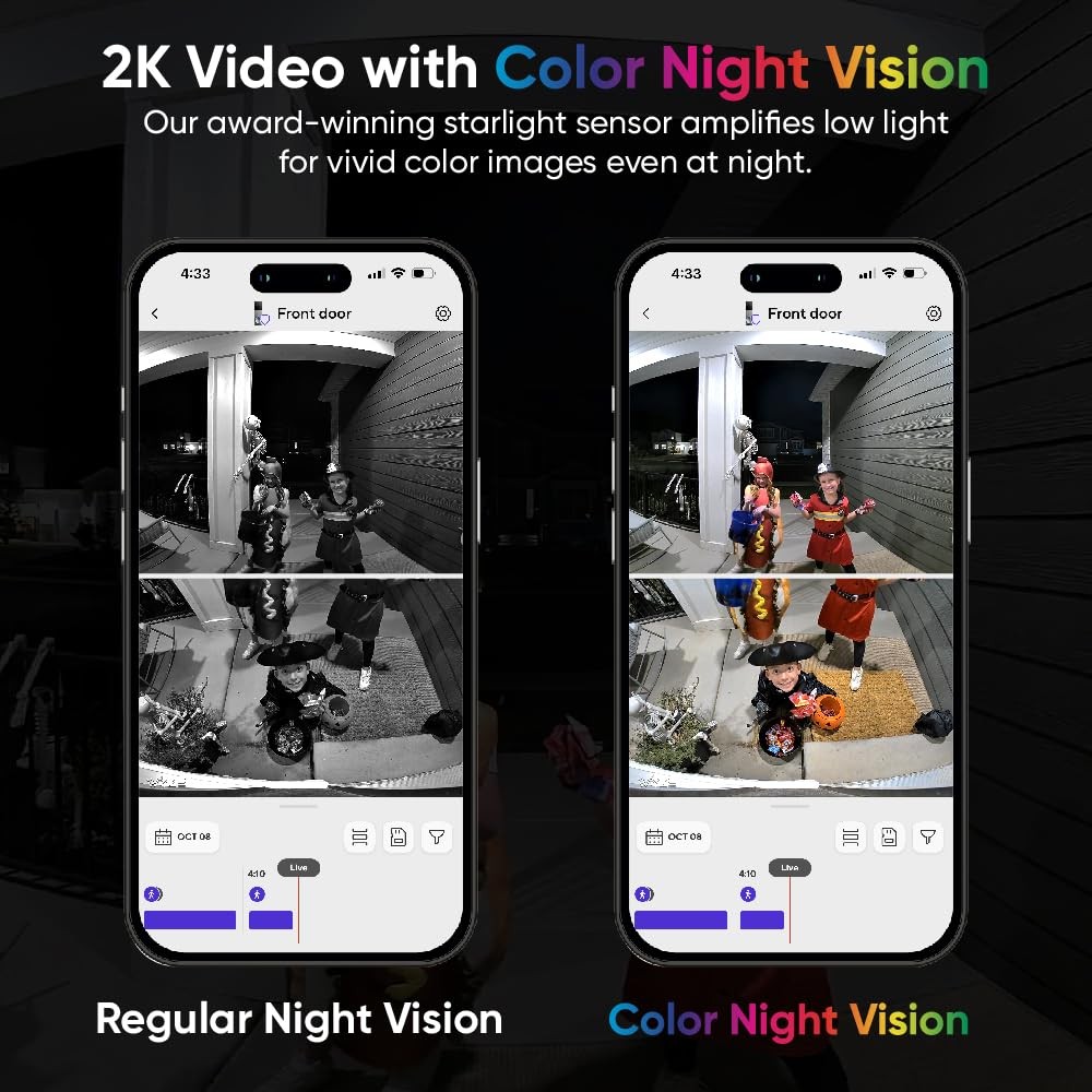 Wyze WVDB-DUO-BL Wireless Duo Cam Video Doorbell, Battery Powered, 2K Full HD