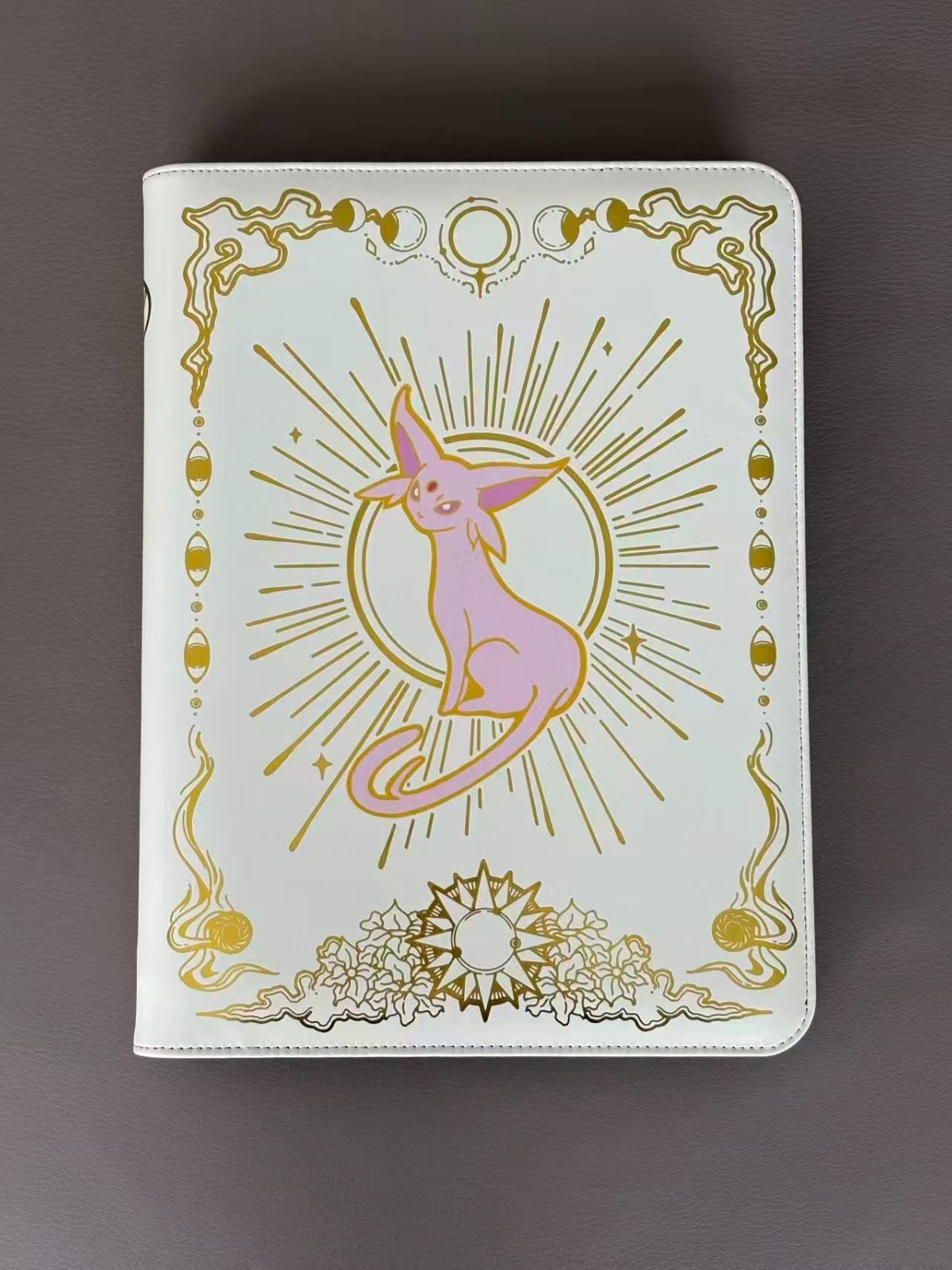 9 Pockets Espeon Pokemon Binder Holds 360 Cards. Leather Cover
