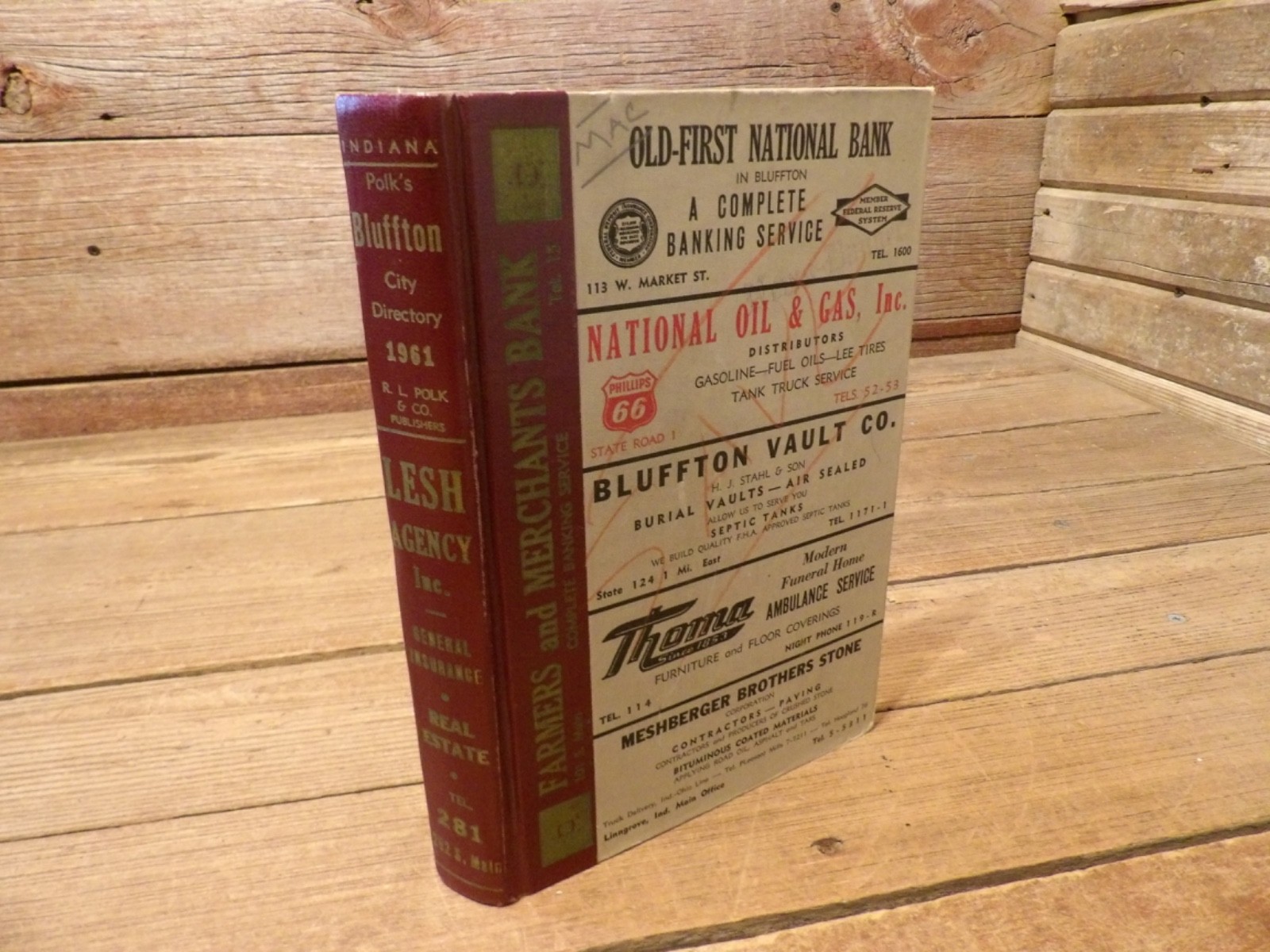 Vintage 1961 By R.L. POLK & CO. BLUFFTON Indiana City Directory Phone Book Vintage 1961 By R.L. POLK & CO. BLUFFTON Indiana City Directory Phone Book
