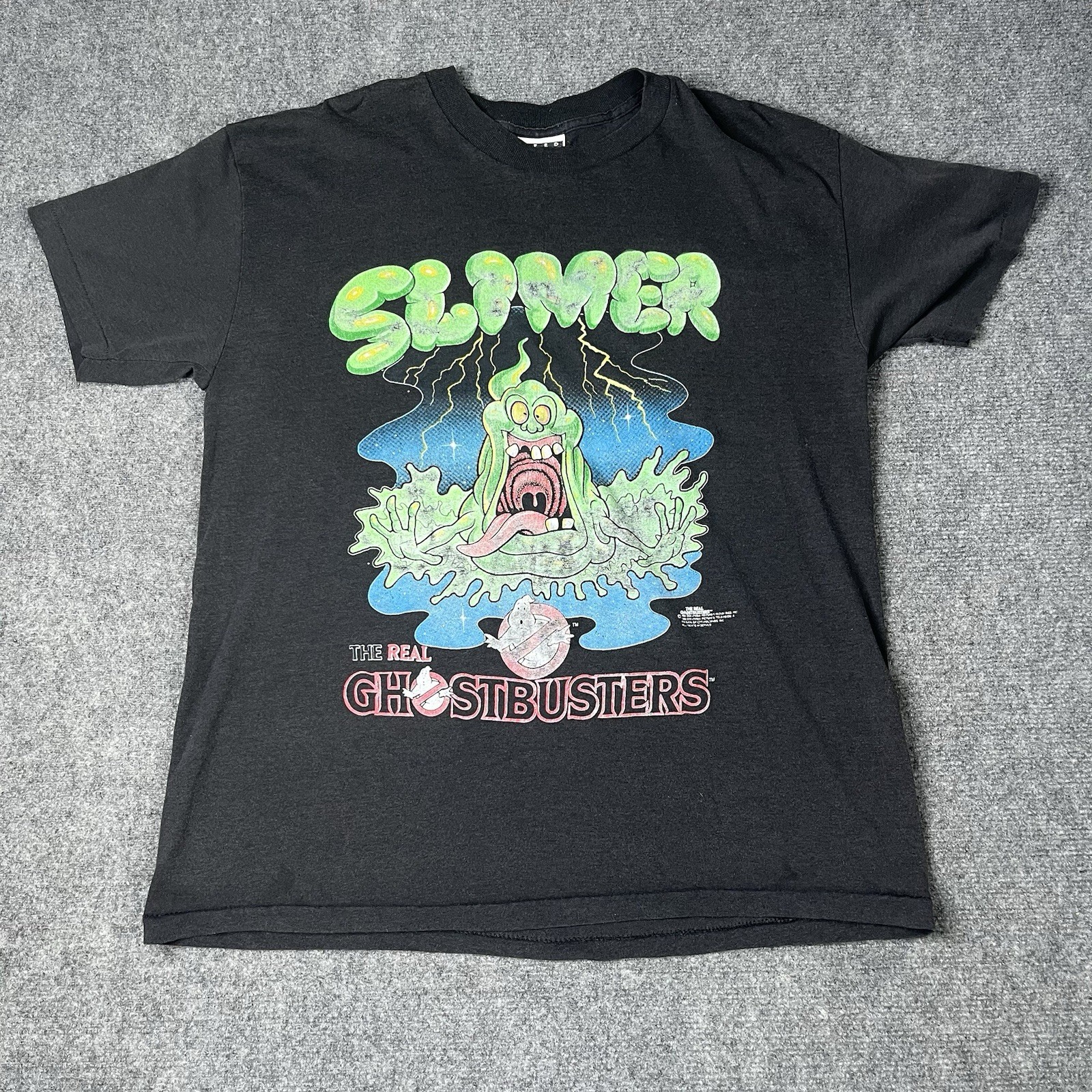 Vtg 1984 Ghost Busters Slimer T-shirt 1980s Movie Tee Paper Thin 80s Mens L