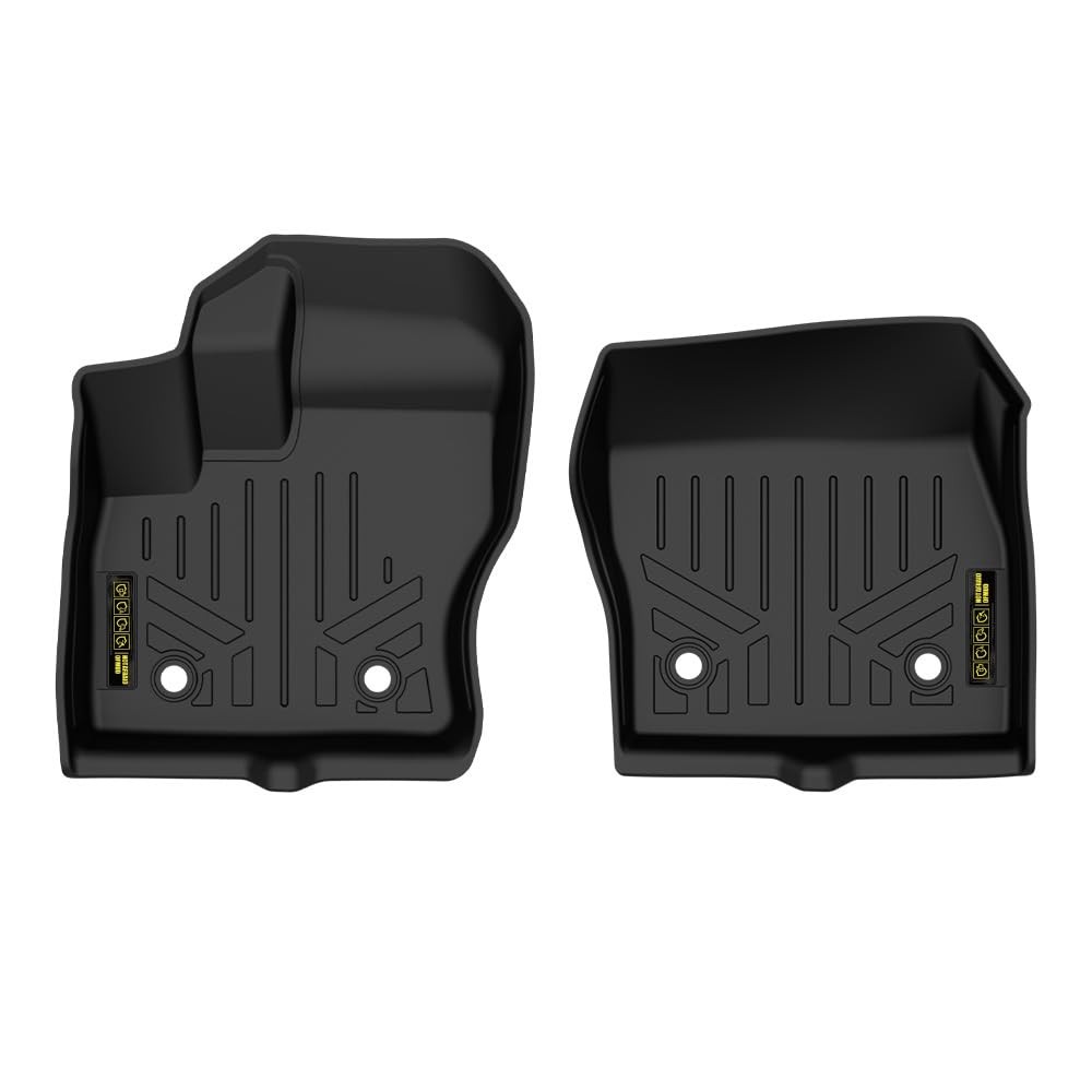 TPE Floor Mats Ford Transit Connect 2014-2021 1st Row Black Vinyl Floor Posts