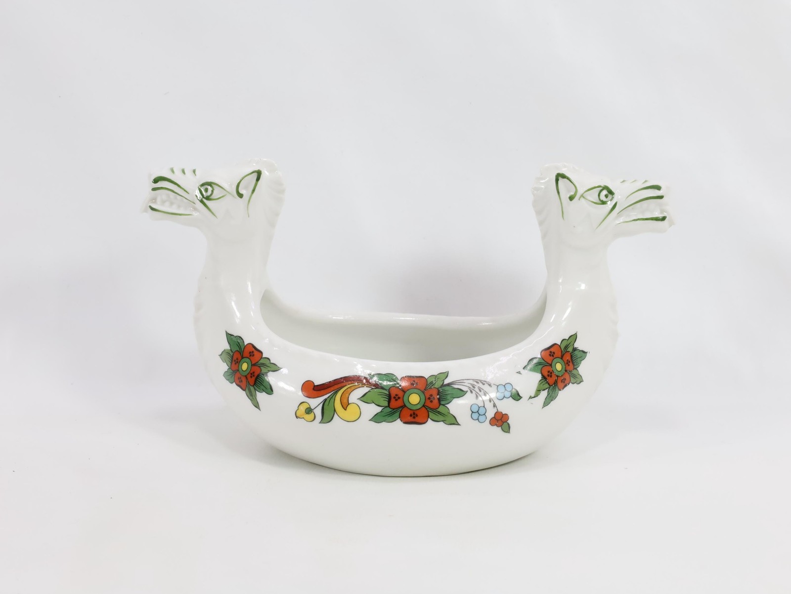 Porsgrund Porcelain Beer Bowl | 1930s Hand Painted Farmers Rose | Antique