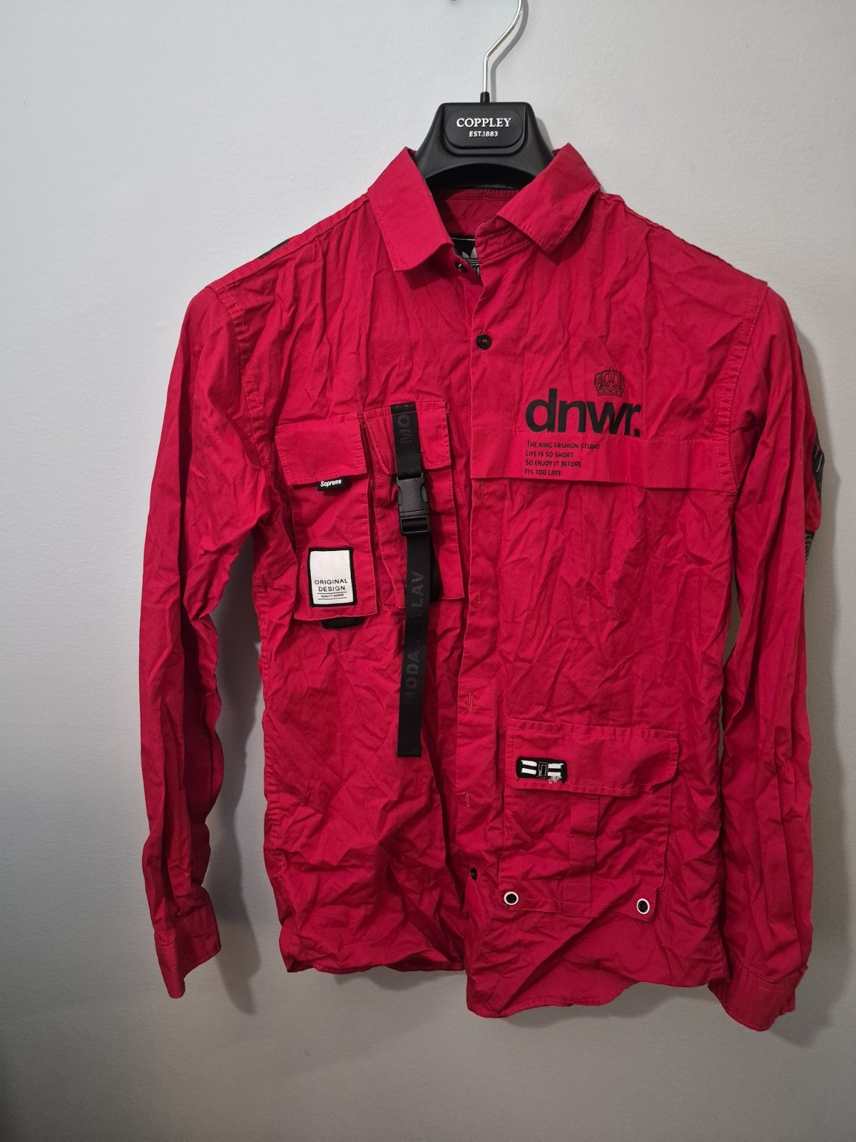 Adidas Vintage Streetwear Red Button Up Jacket Size L Graphic Pockets Buckle Str Adidas Vintage Streetwear Red Button Up Jacket Size L Graphic Pockets Buckle Str