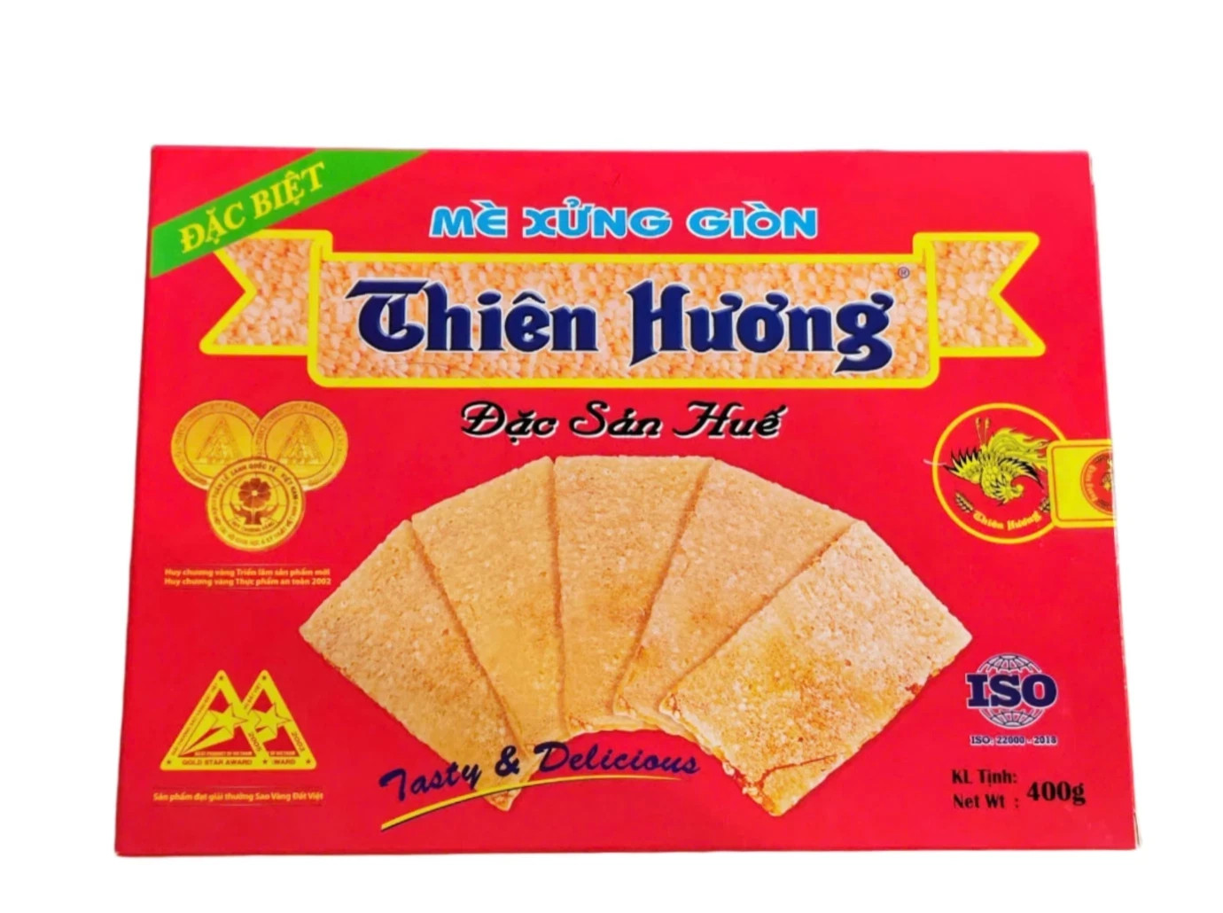 Thien Huong-Crispy  Sesame Candy Box - Vietnamese Traditional Flavor 400g